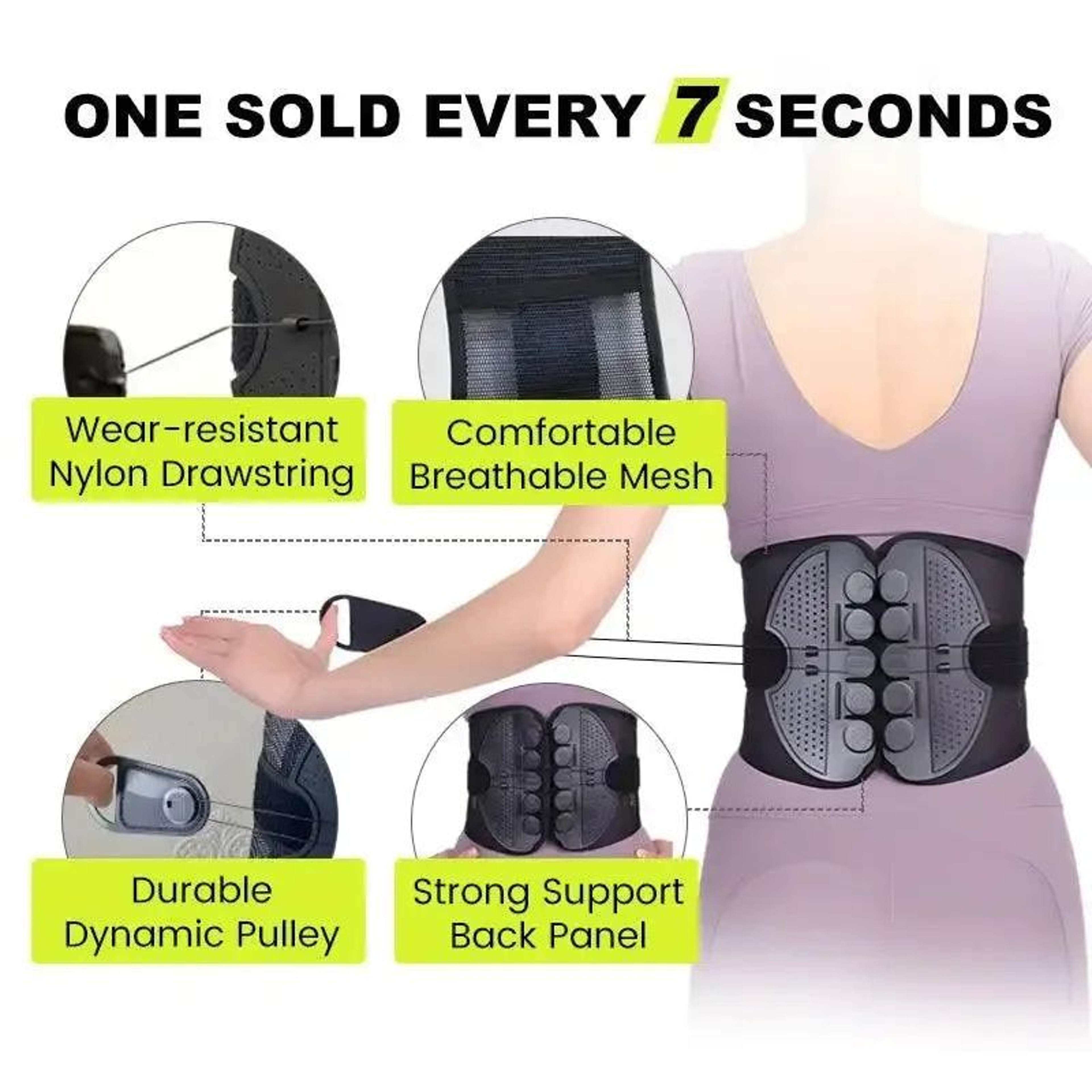 Adjustable Lumbar Support Belt For Lower Back Support 4