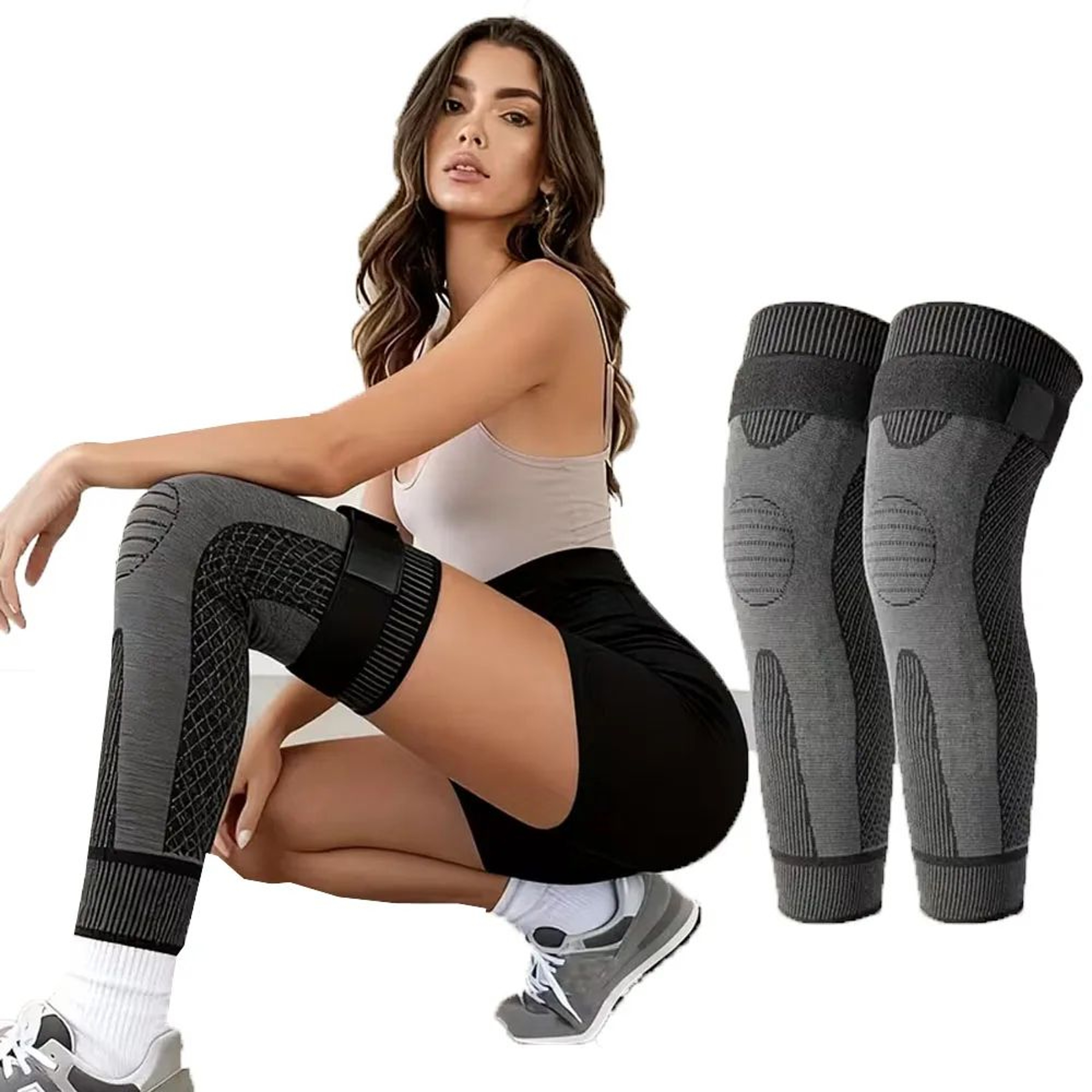 Long Compression Knee Sleeves With Enhanced Support 2