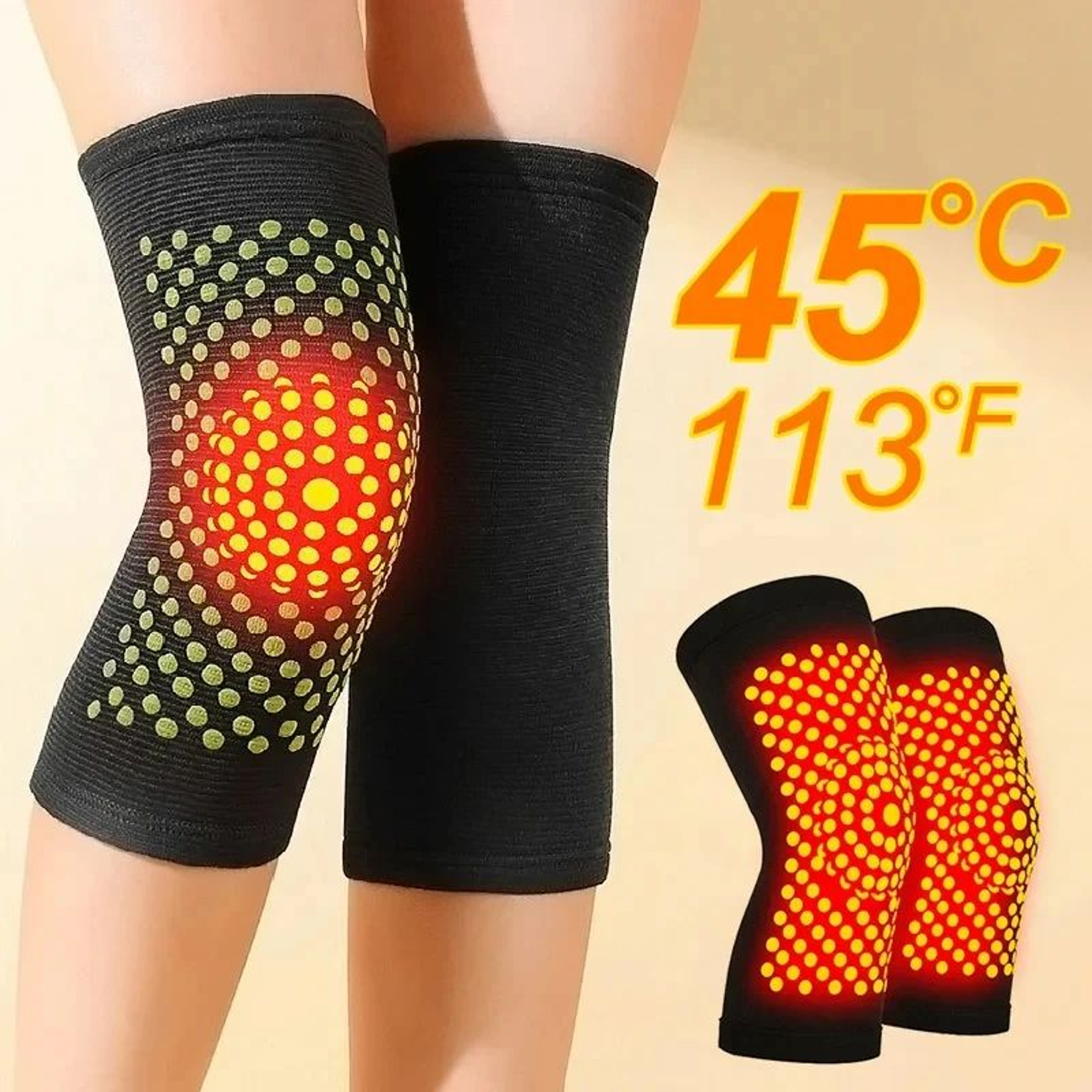 Self Heating Knee Support Sleeves With Tourmaline 0