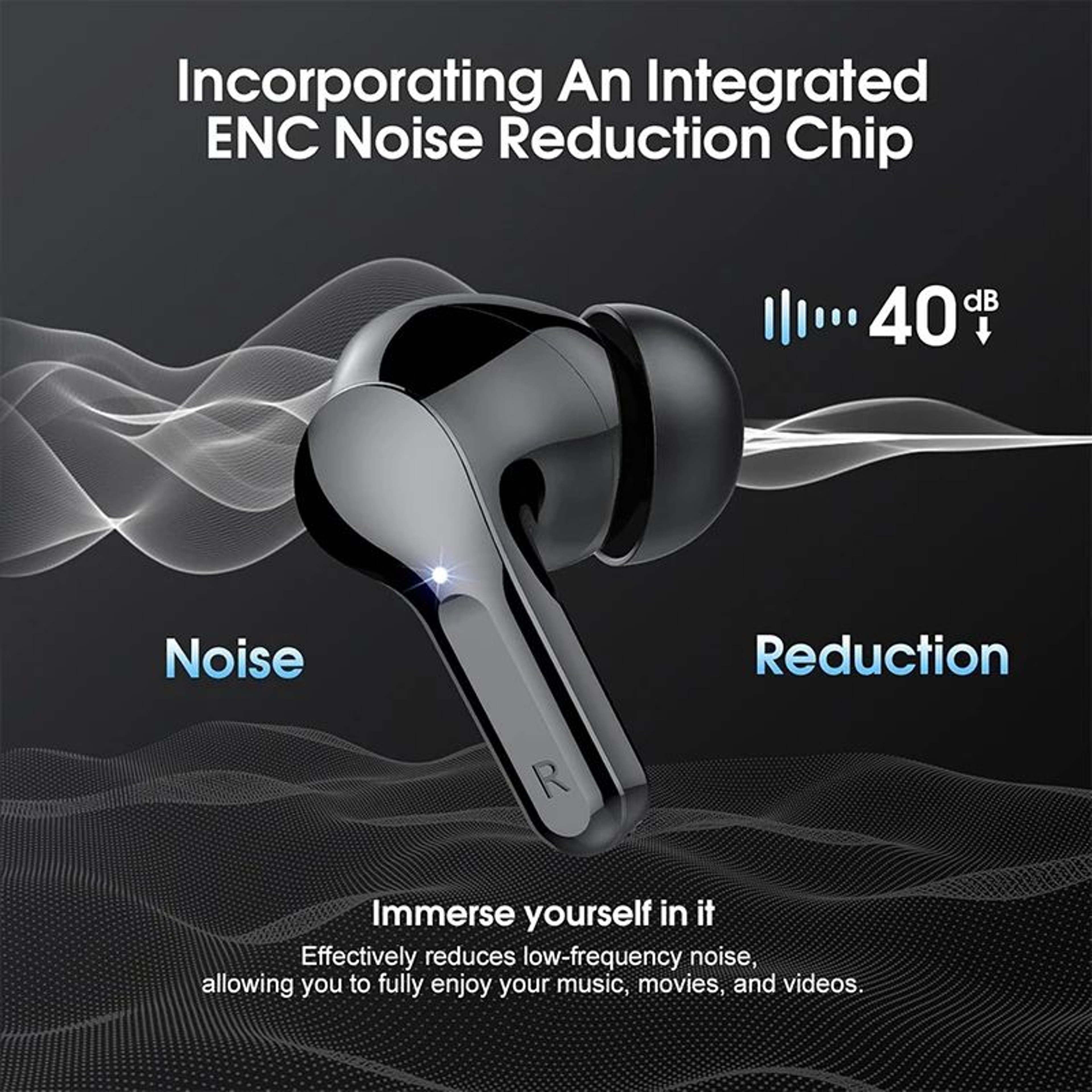 UYUXIO Wireless Noise Cancelling Earbuds With LED Display 3