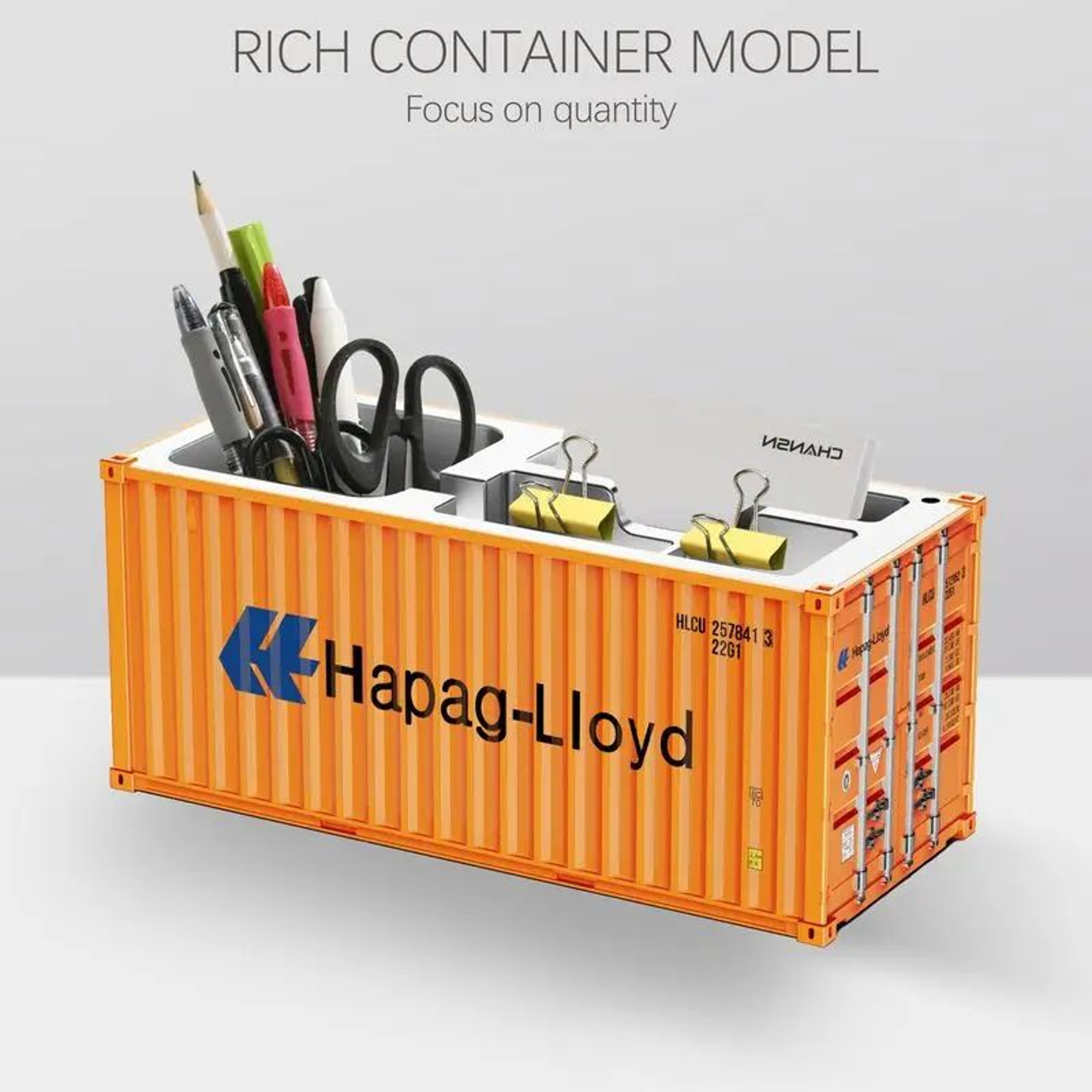 Mini Shipping Container Desk Organizer Pen Holder Storage Box 0