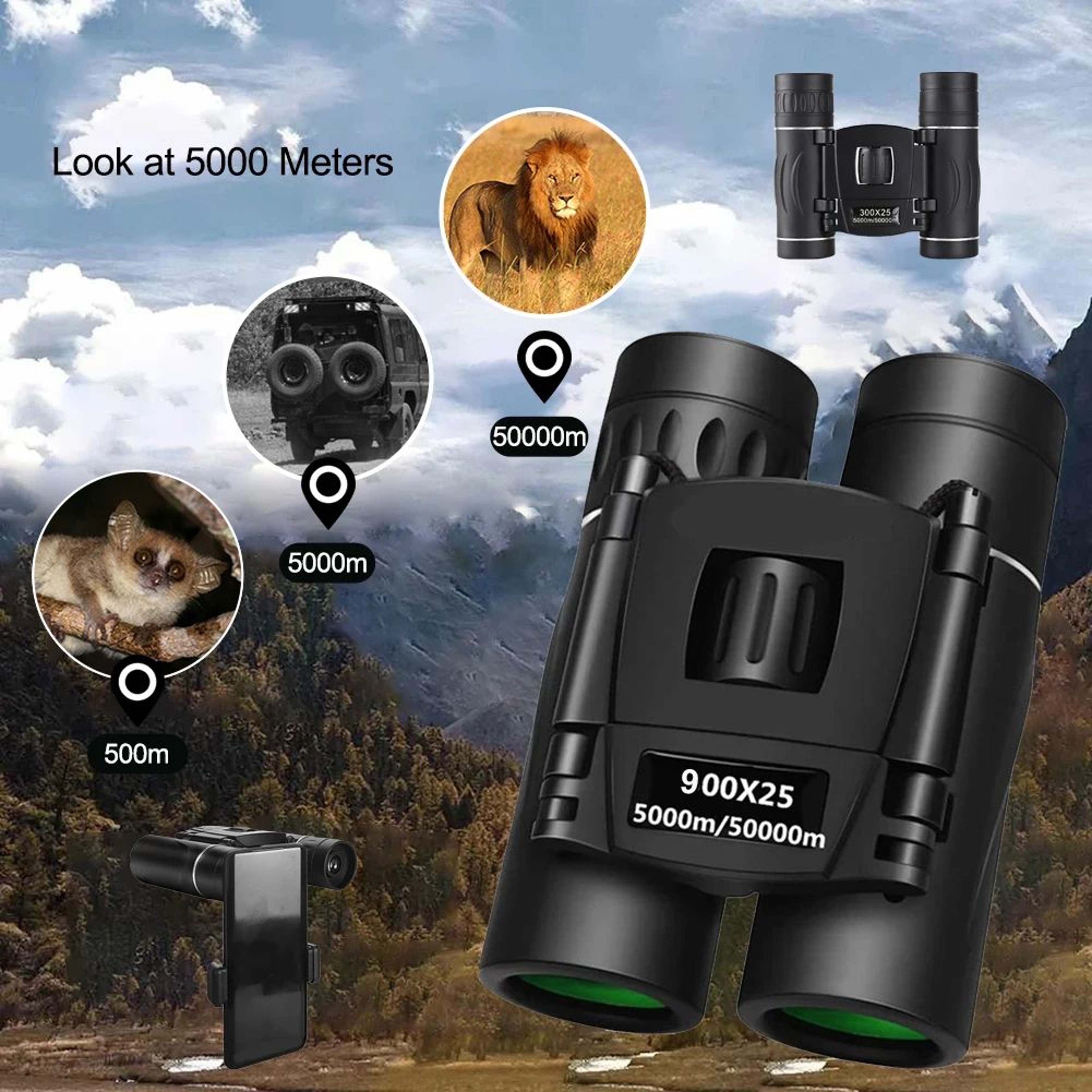 Portable HD Binoculars For Hunting Camping And Bird Watching 1
