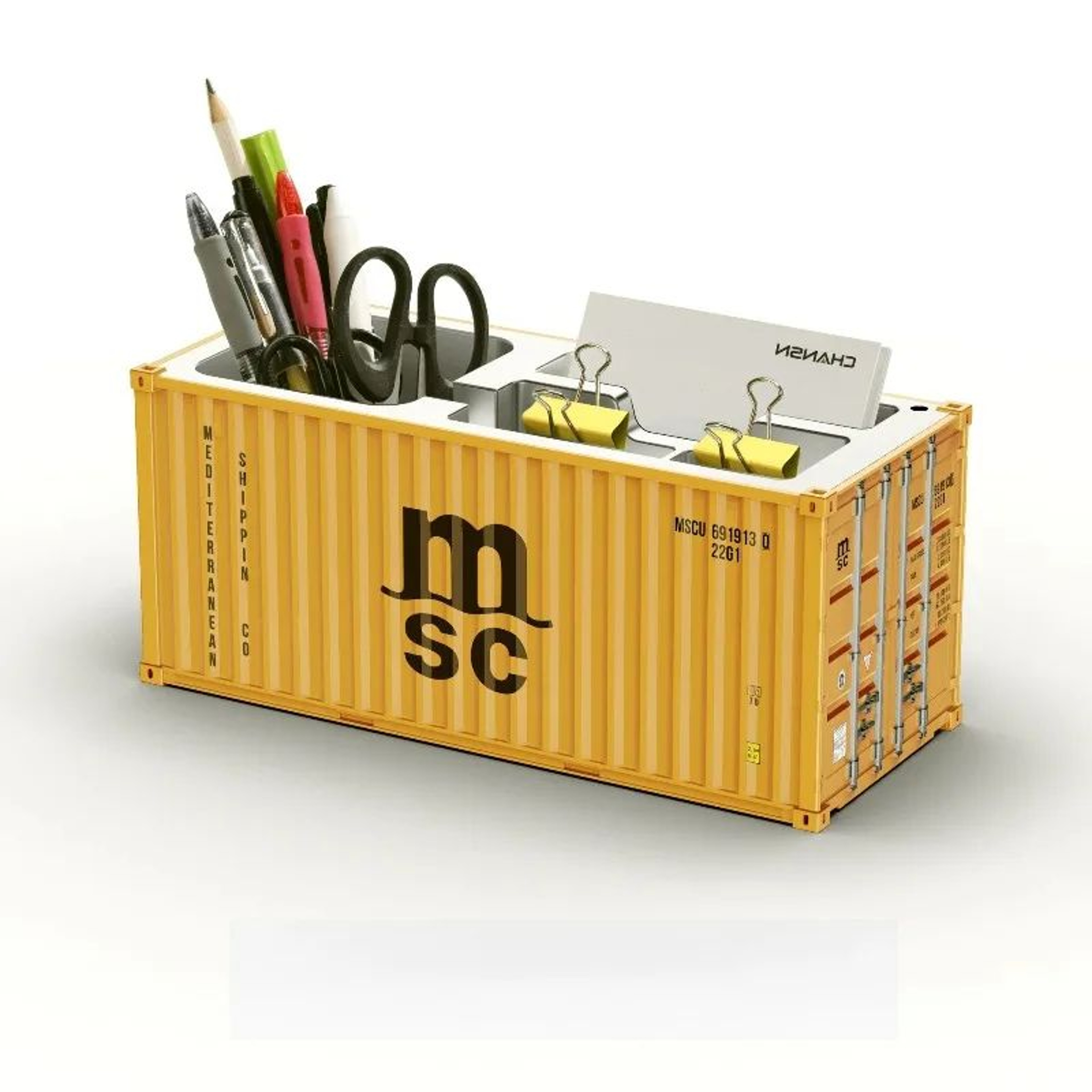 Shipping Container Desk Organizer Pen Holder Storage Box 1