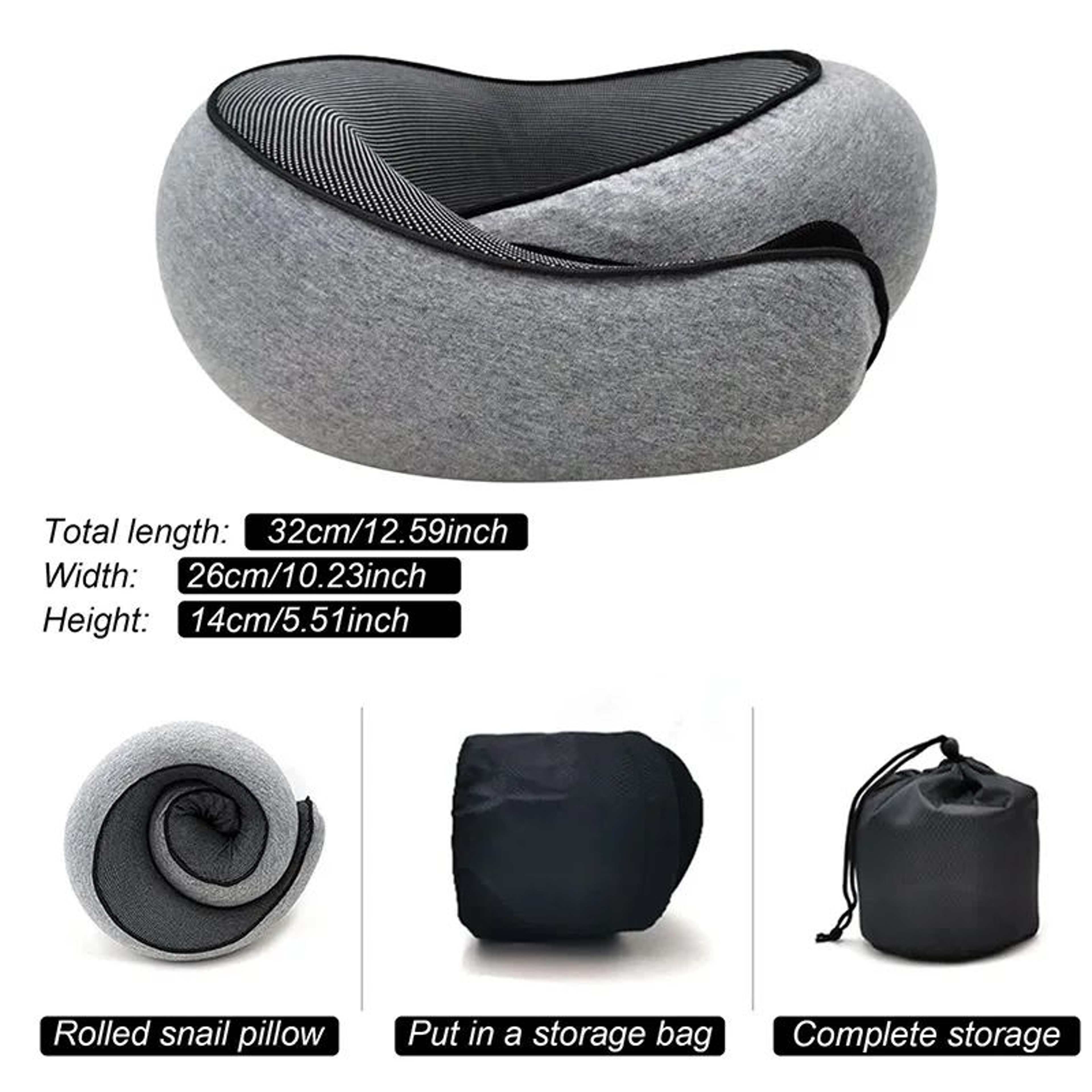 Memory Foam Travel Neck Pillow With Adjustable U Shape Support 2