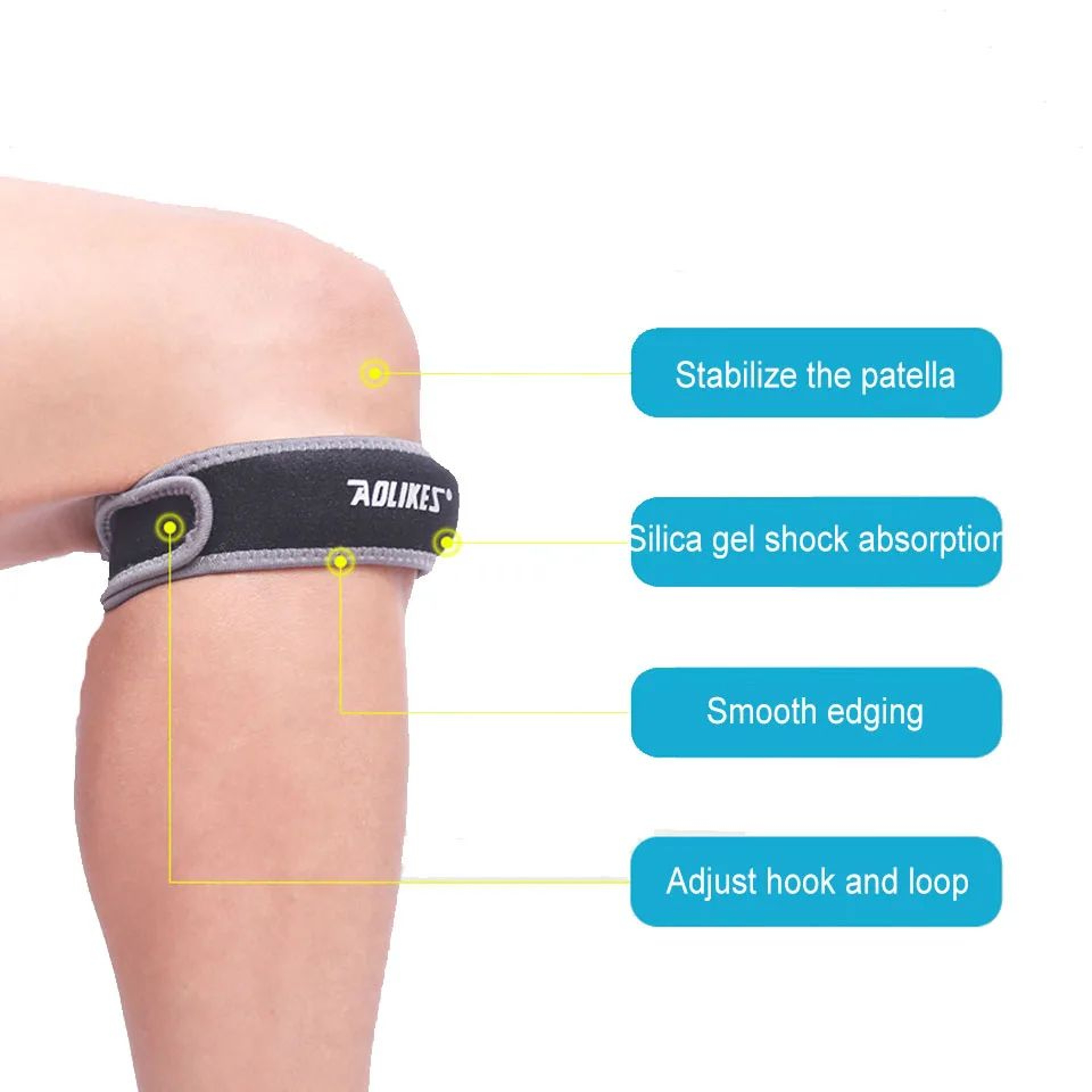Adjustable Patella Knee Support Strap With Cushion Pad For Running And Sports 1