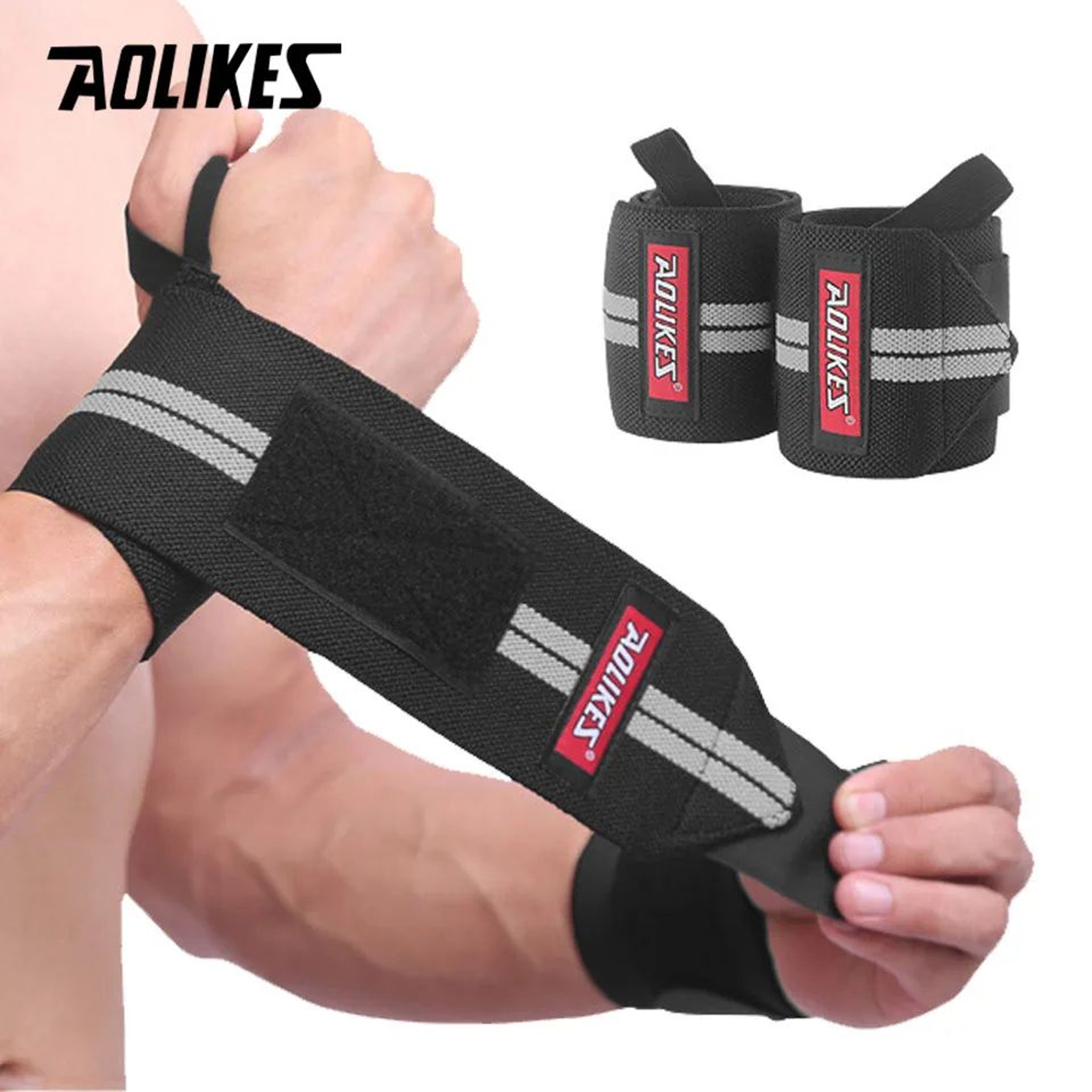 AOLIKES Weightlifting Wrist Wraps Adjustable Wrist Support Wraps For Strength Training Powerlifting 11
