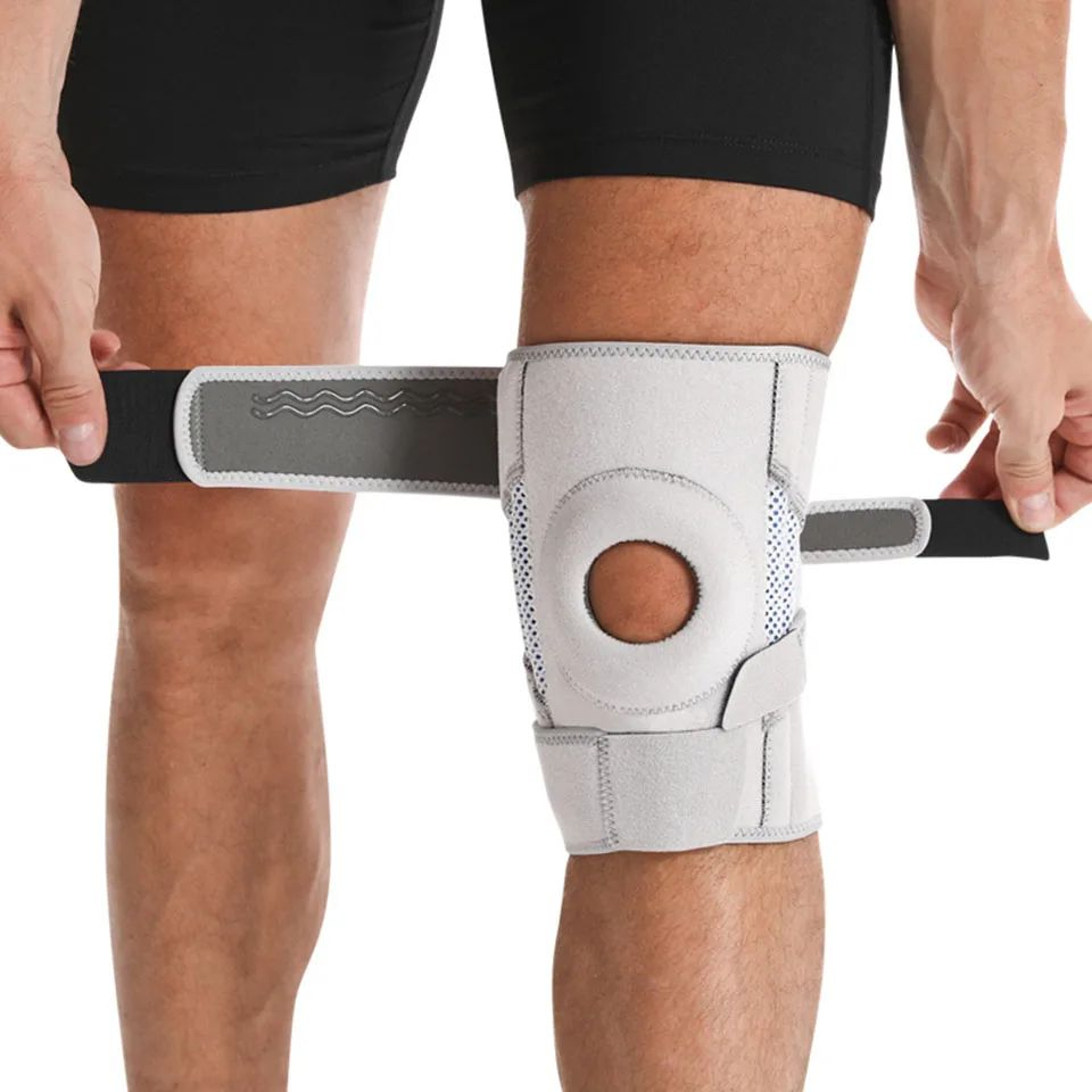 AOLIKES Knee Brace With Side Stabilizers Adjustable Patella Knee Brace For Sports Support And Daily 4