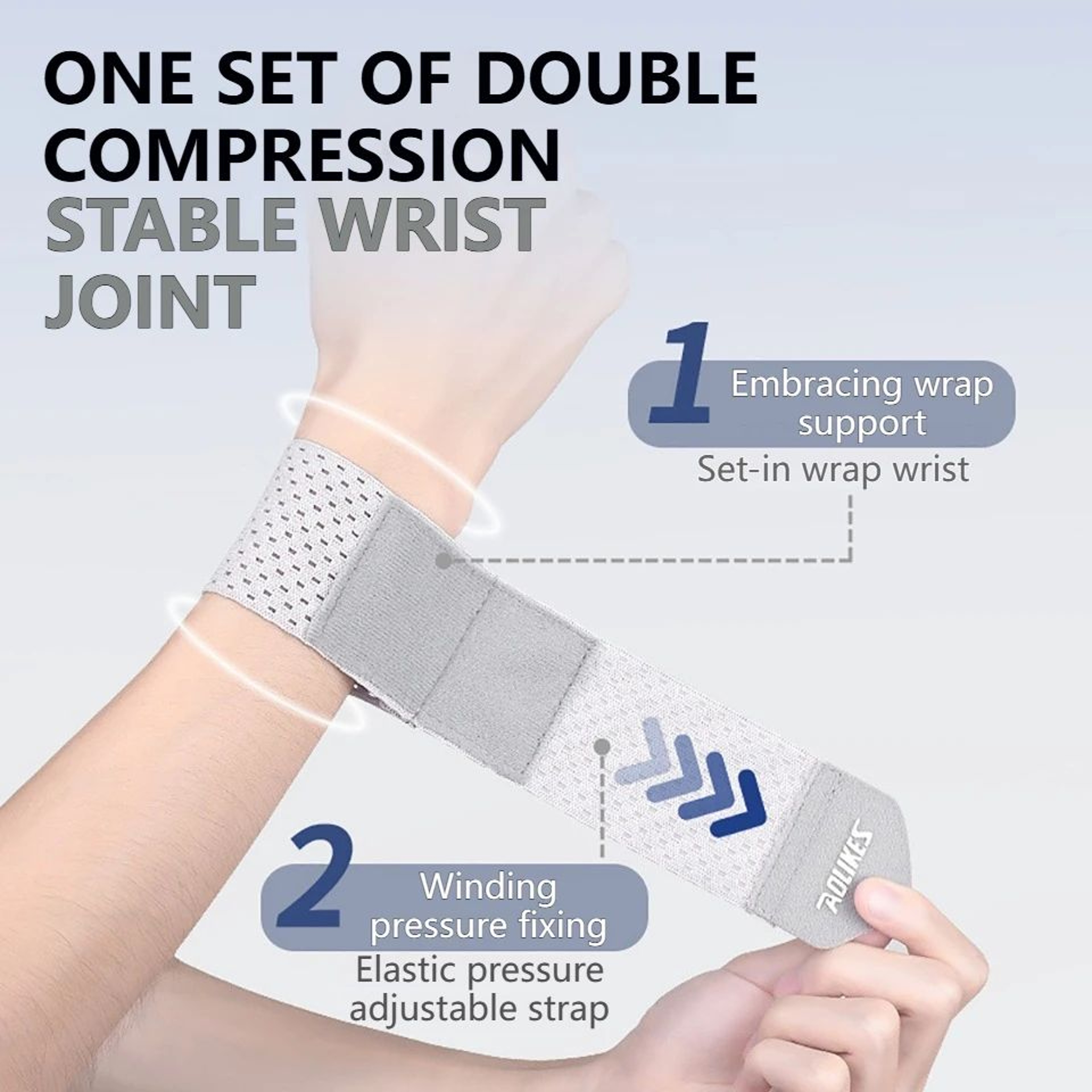AOLIKES Adjustable Wrist Wrap Compression Wrist Support For Weightlifting Basketball Gym And Fitnes 3
