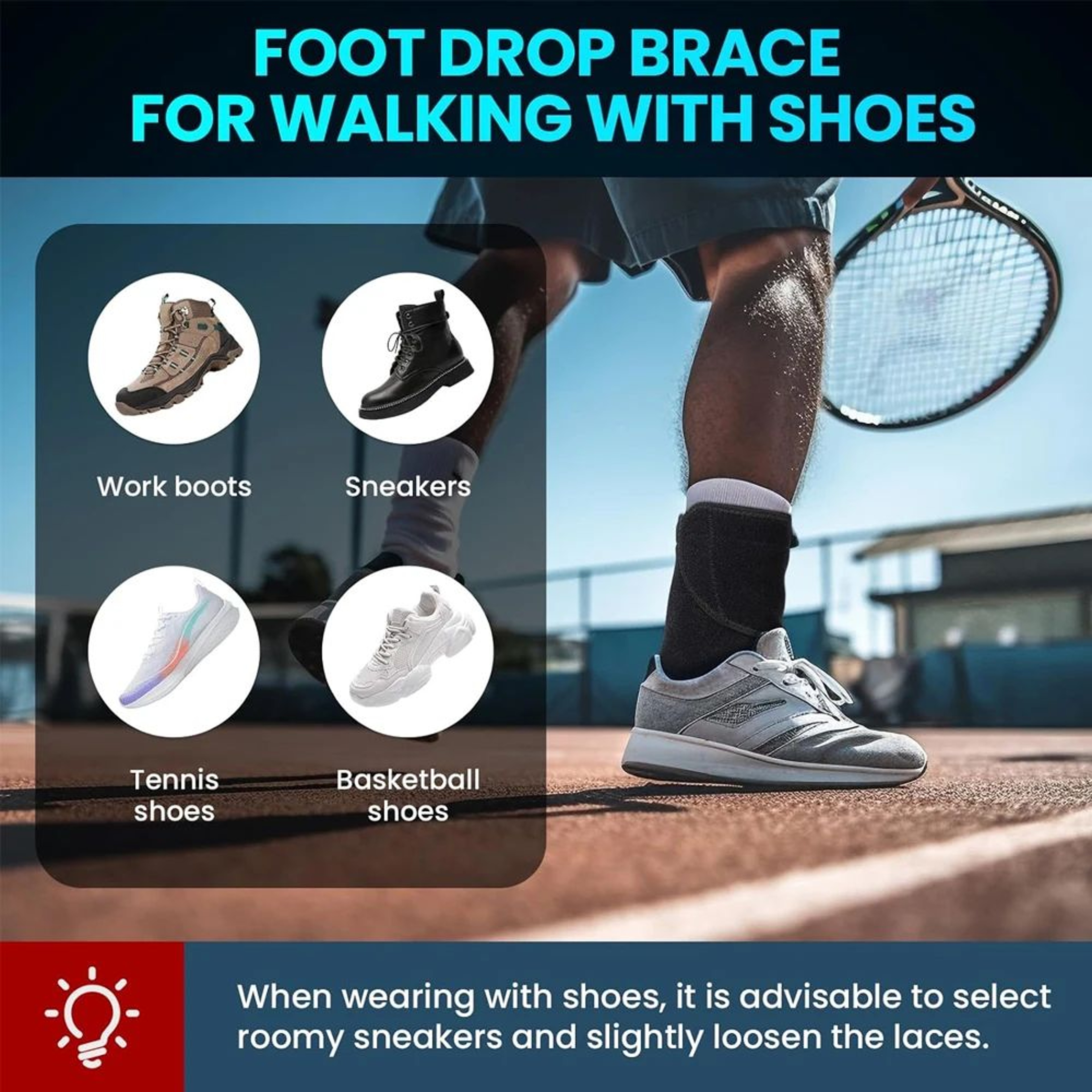 AFO Foot Drop Brace Adjustable Ankle Support For Walking 4