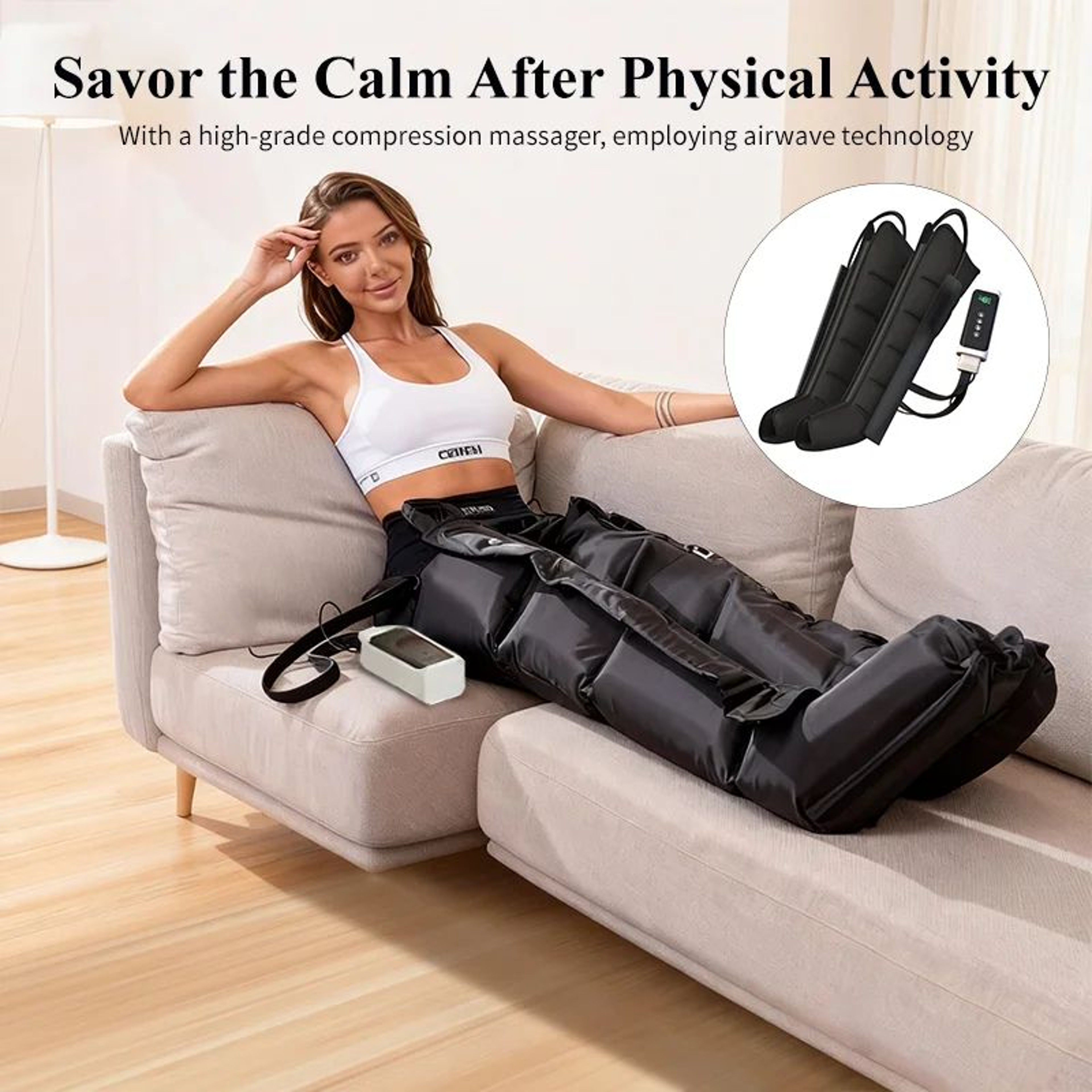 Professional Air Compression Leg Massager With Ergonomic Wraps 0