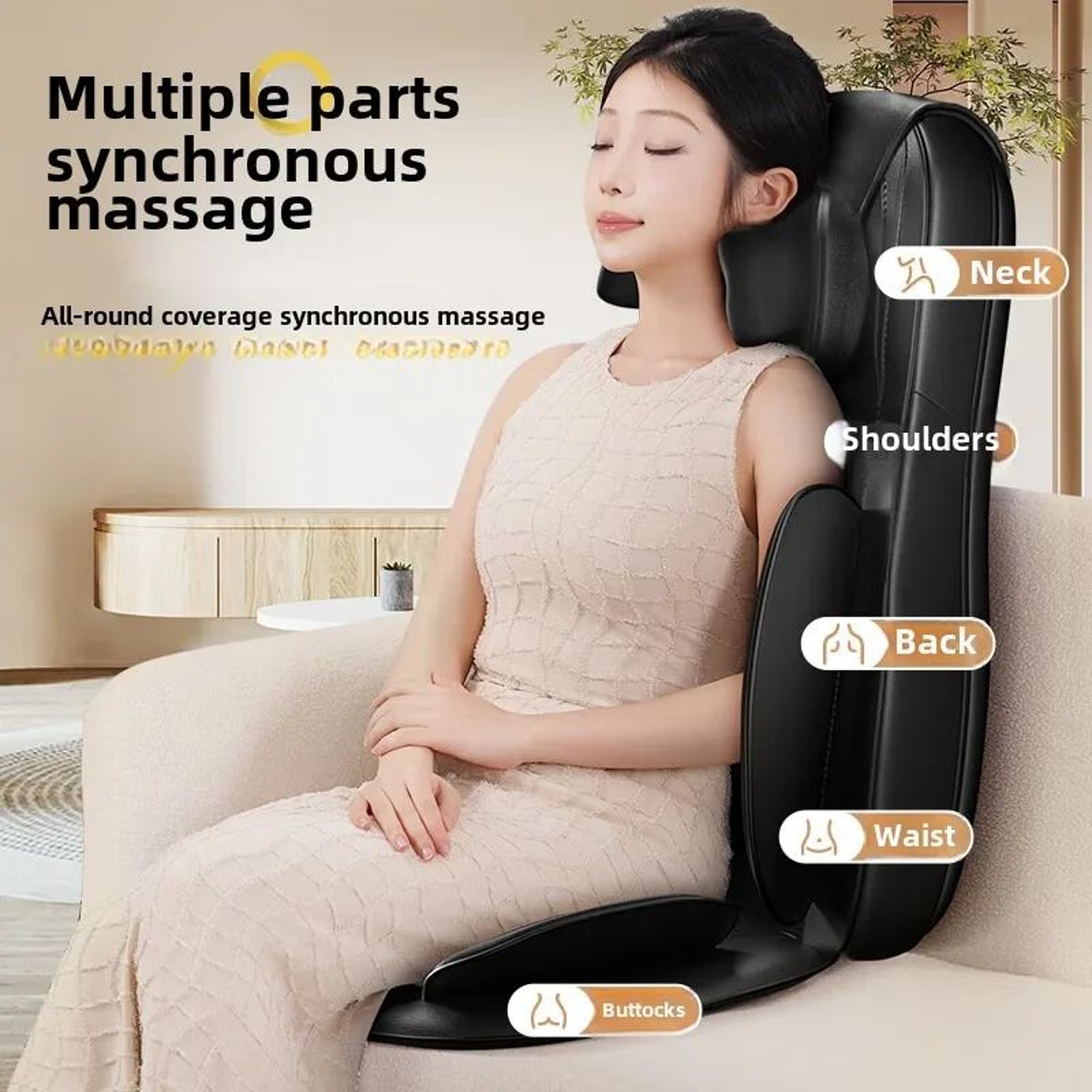 Electric Massage Chair Cushion With Shiatsu Neck Back And Waist Massage 5