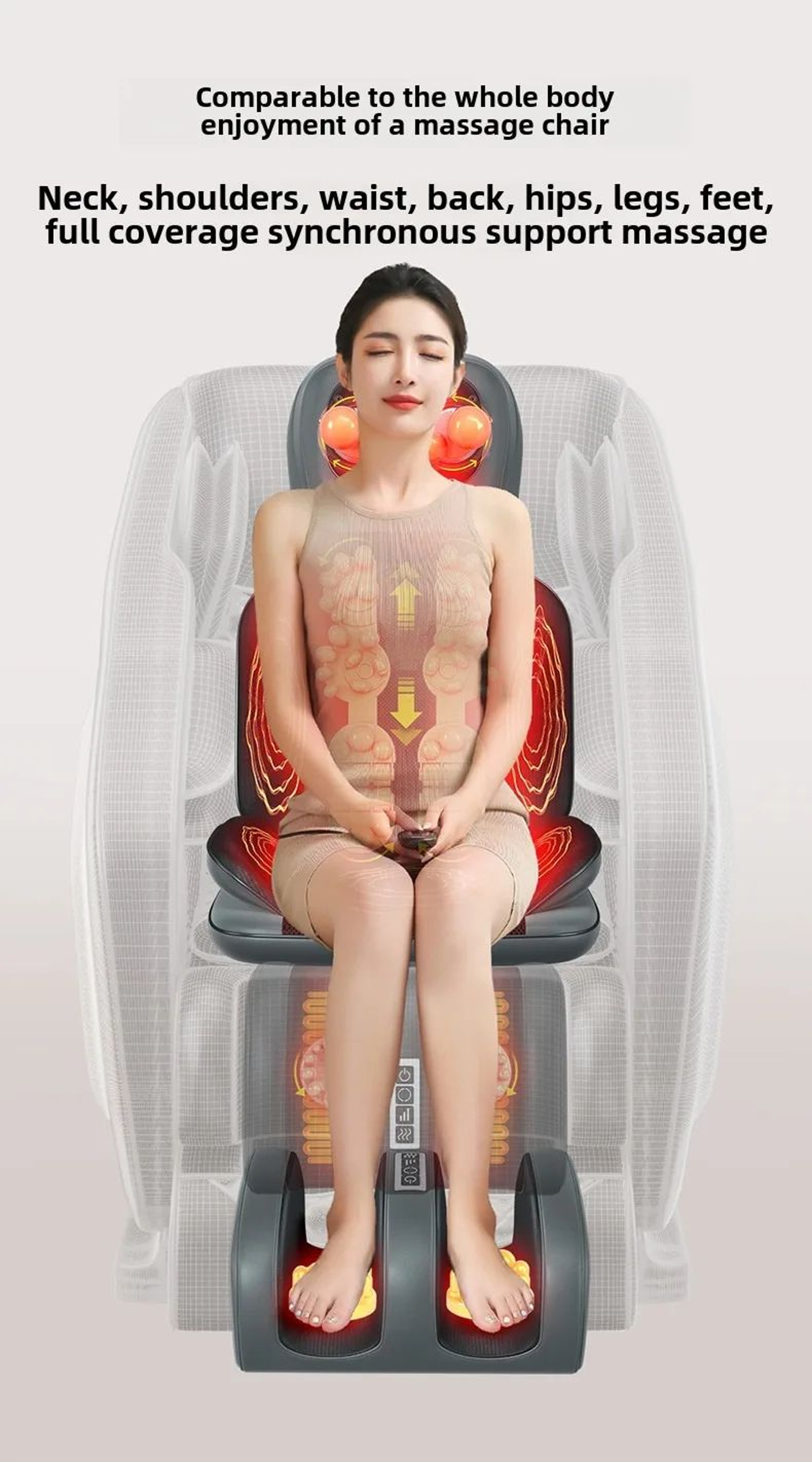 Folding Full Body Massage Chair Cushion With Neck Back And Waist Massage 2