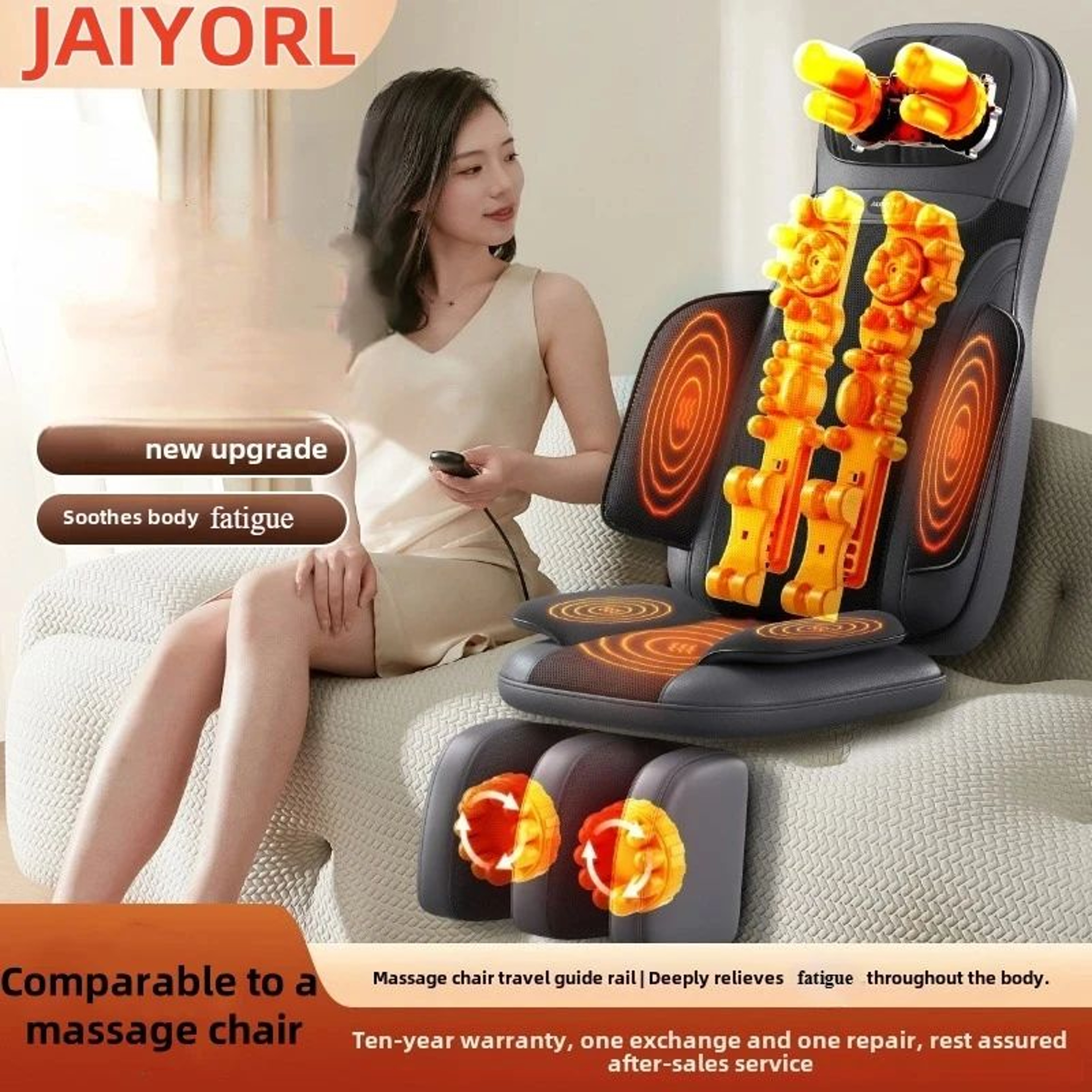 Heated Full Body Massage Cushion Neck Back Shoulder Shiatsu Massager 0