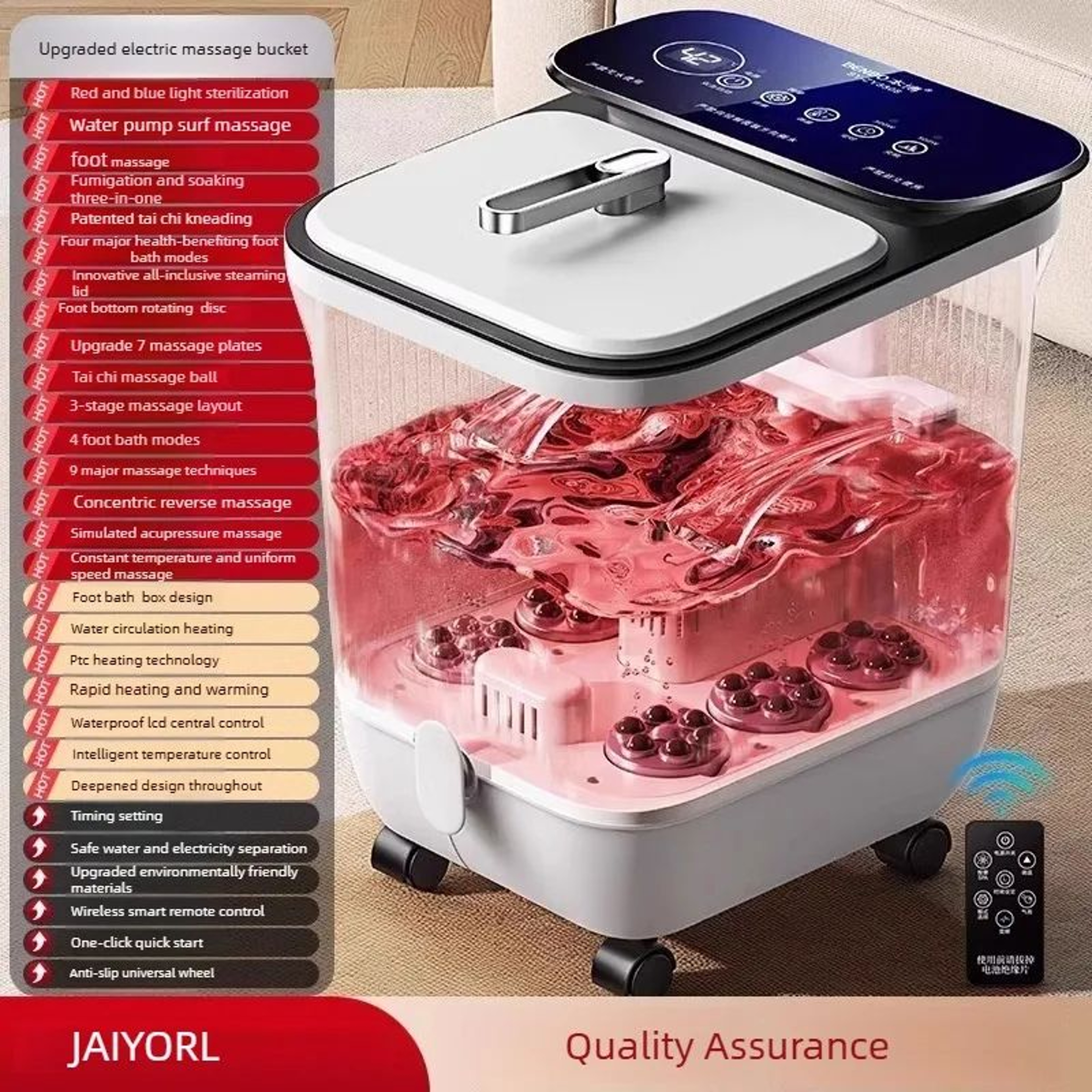 Electric Heated Foot Spa Bath With Massage And Remote Control 8