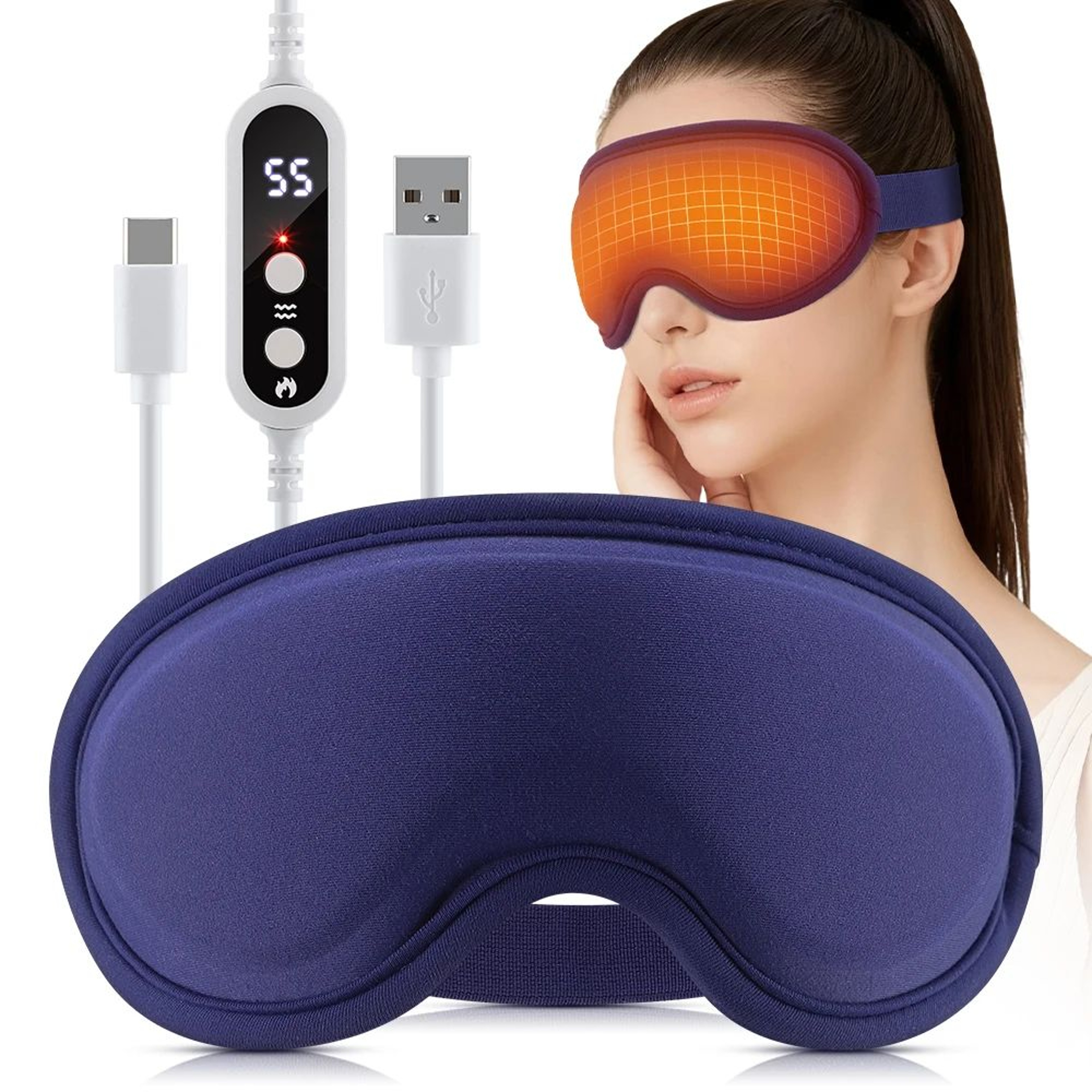Cordless Heated Eye Mask With Vibration Massage For Relaxation 2