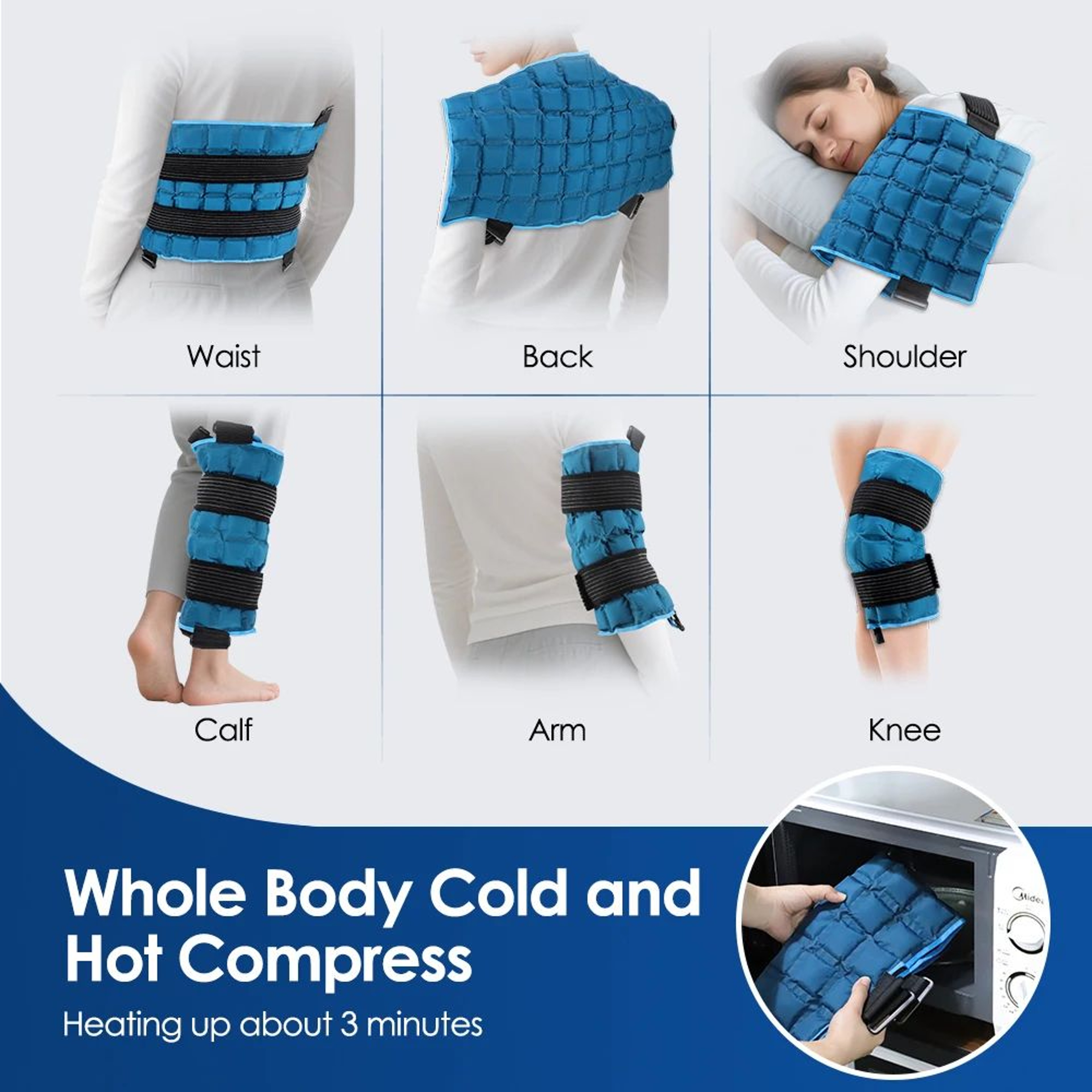 Reusable Hot And Cold Gel Ice Pack For Knee Back Shoulder Pain Relief 4