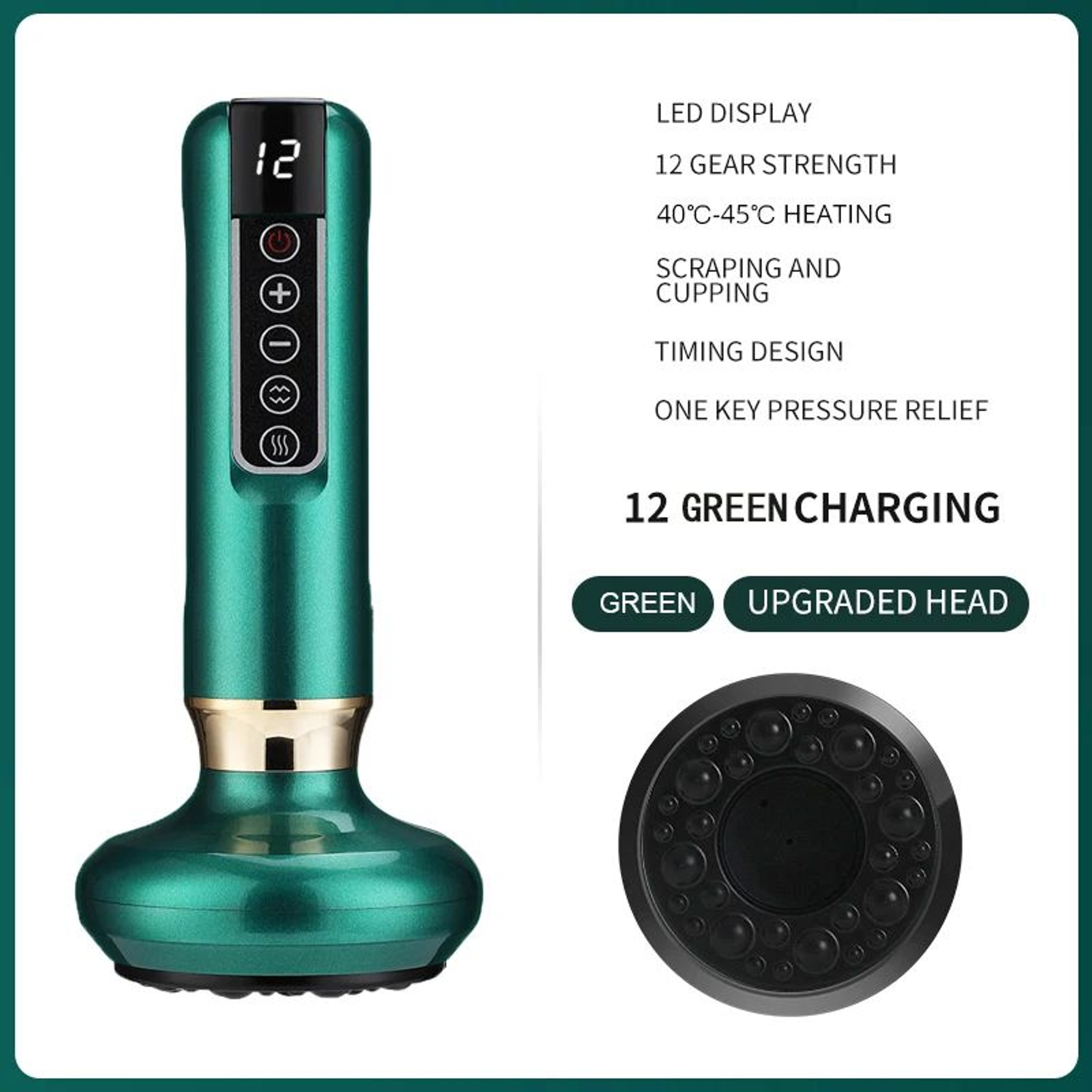Electric Cupping Massager With Heat And Vibration For Back Neck And Body 8