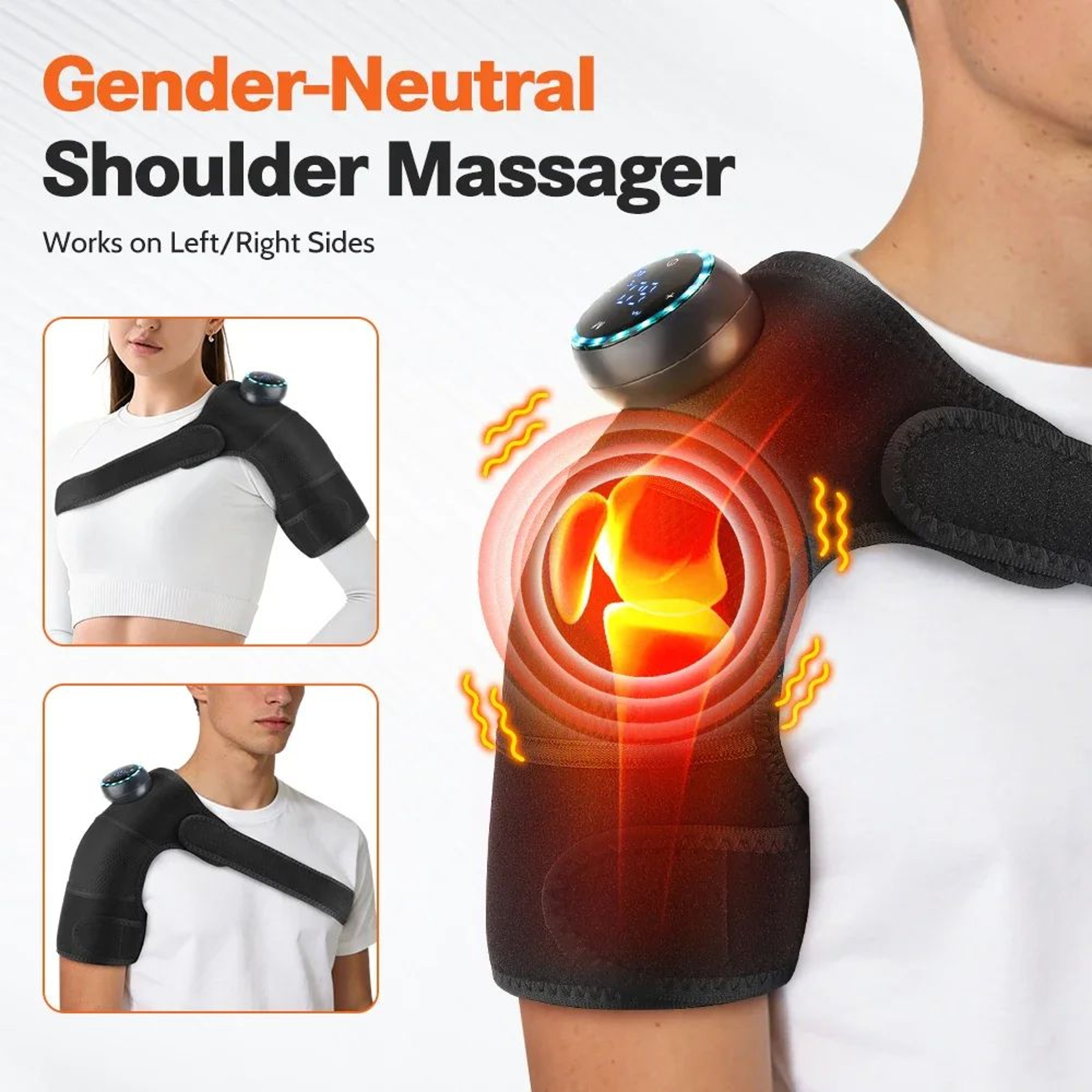 3 In 1 Cordless Heated Knee Massager With Vibration For Knee Shoulder And Leg 0