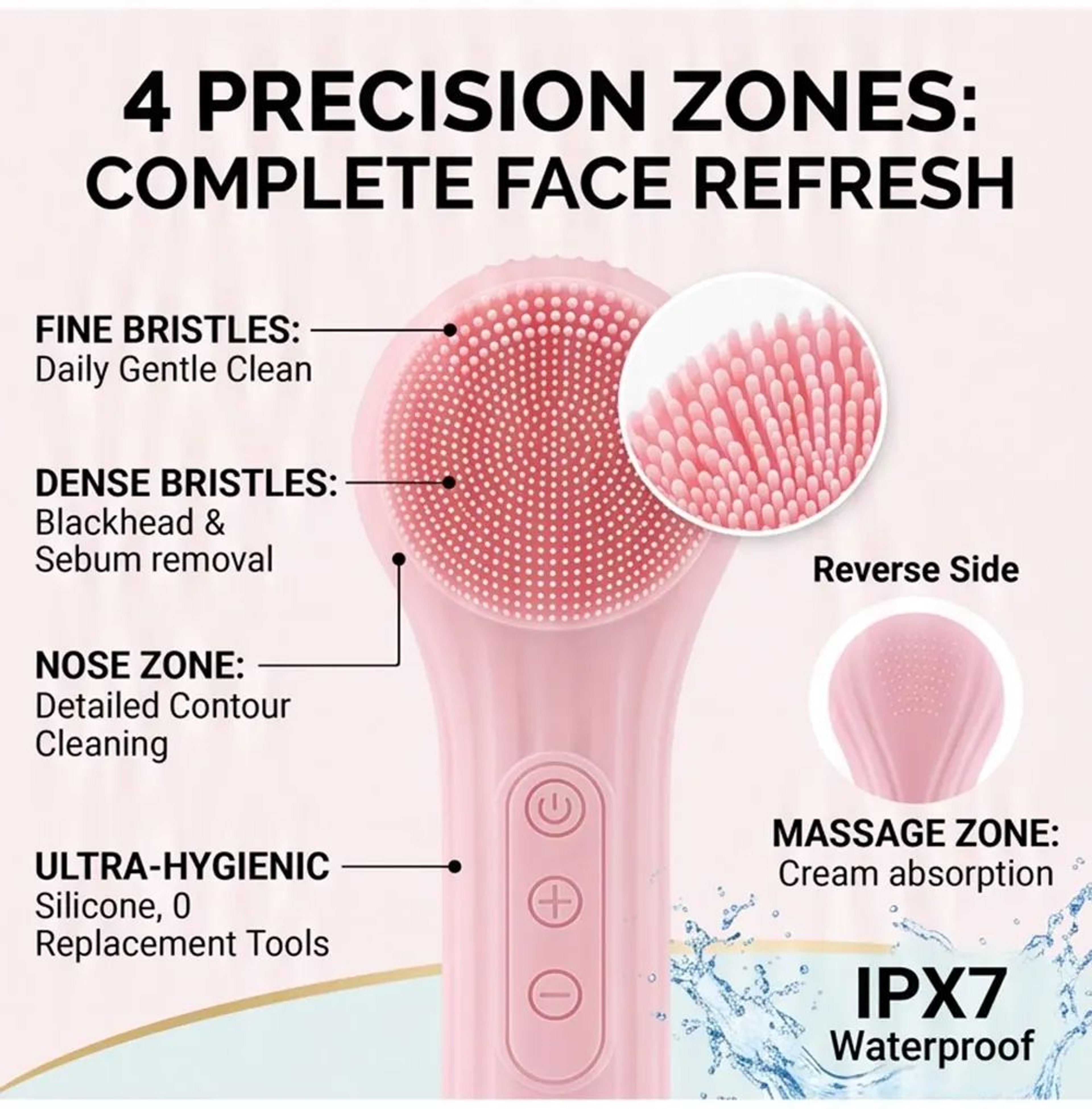 Electric Sonic Facial Cleansing Brush With Heat Massage And Deep Pore Care 1