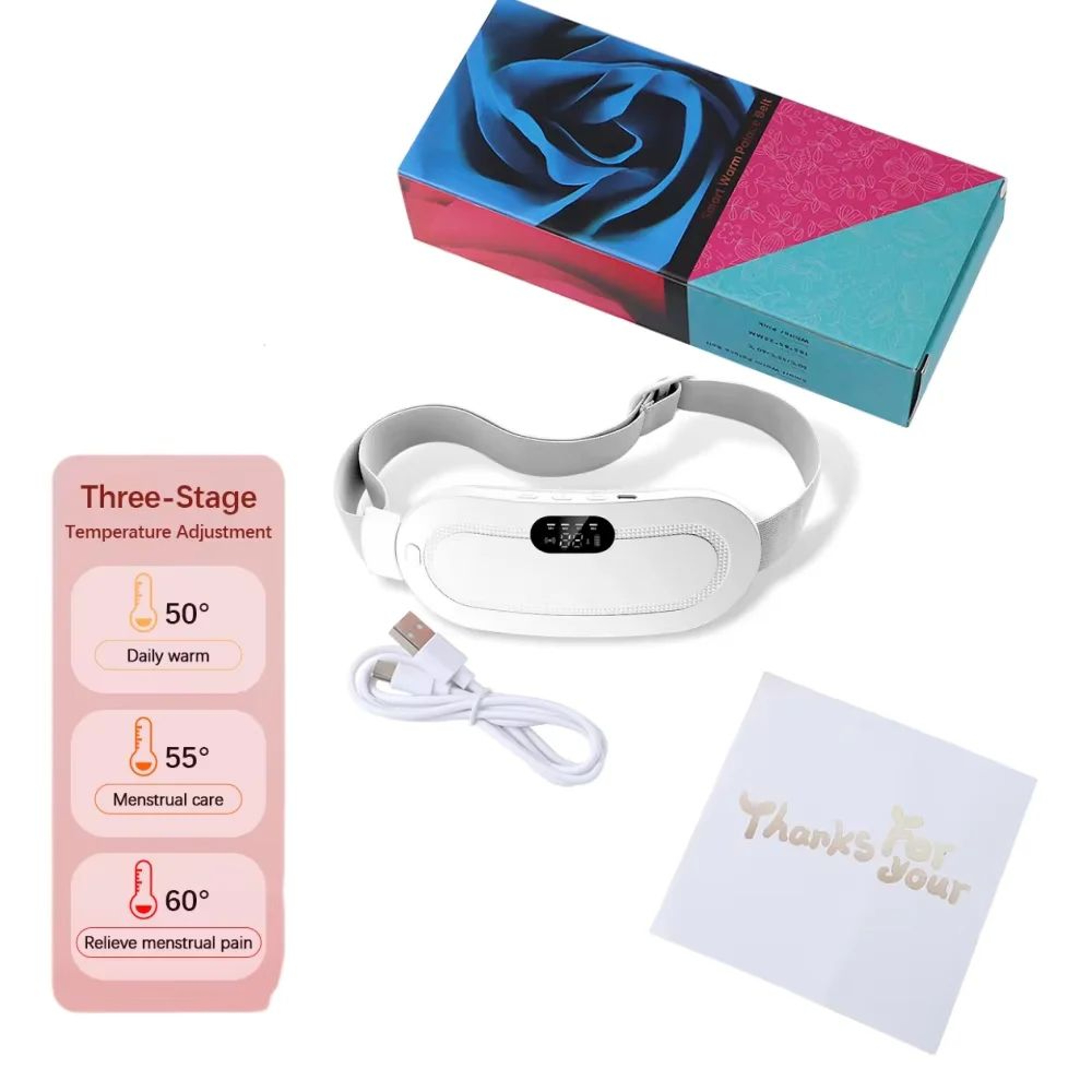 Electric Heating Pad Menstrual Cramp Relief Belt 8