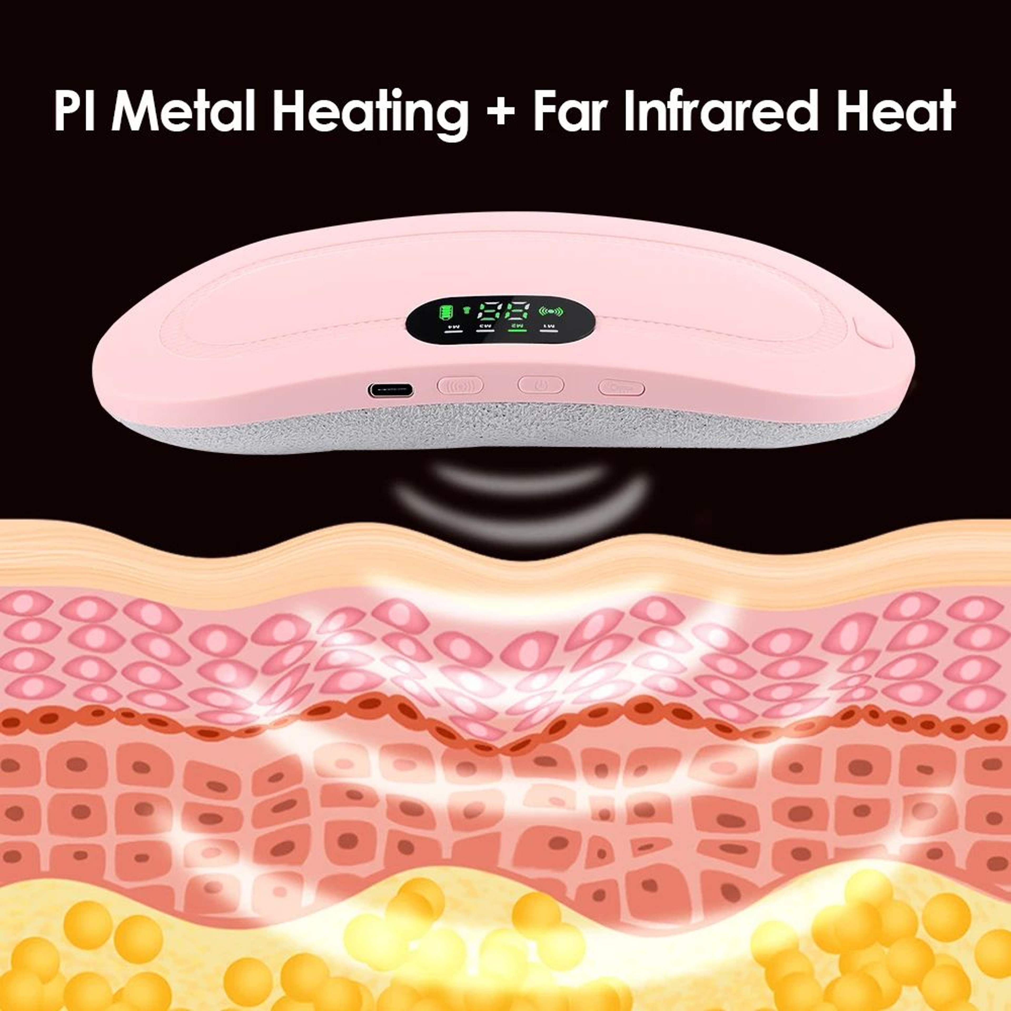 USB Menstrual Heating Pad Belt With Vibration Massage 3