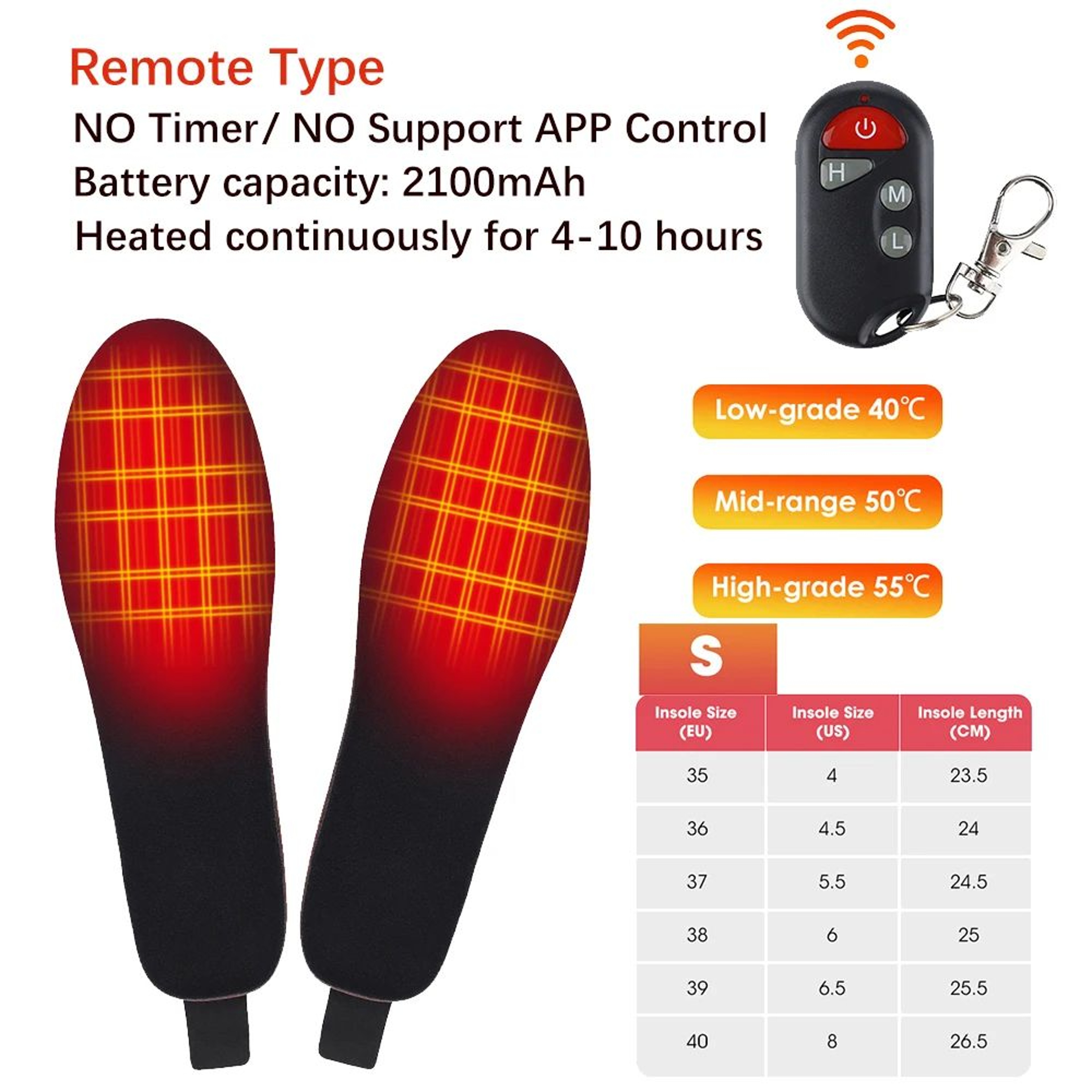 Smart APP Remote Control Heated Insoles Wireless Foot Warmer Pads 8