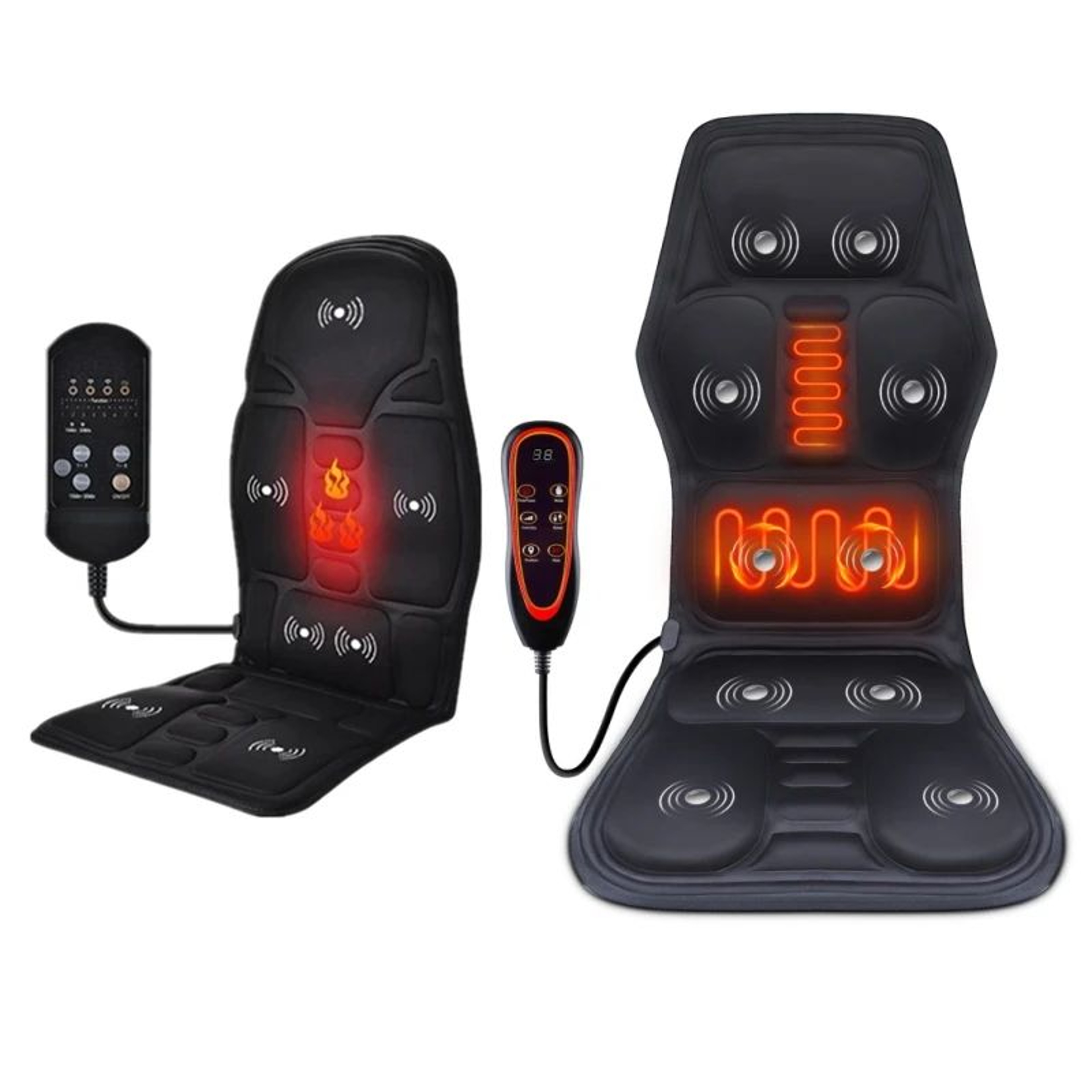 Electric Heated Massage Seat Cushion With Vibration For Back And Lumbar Support 0