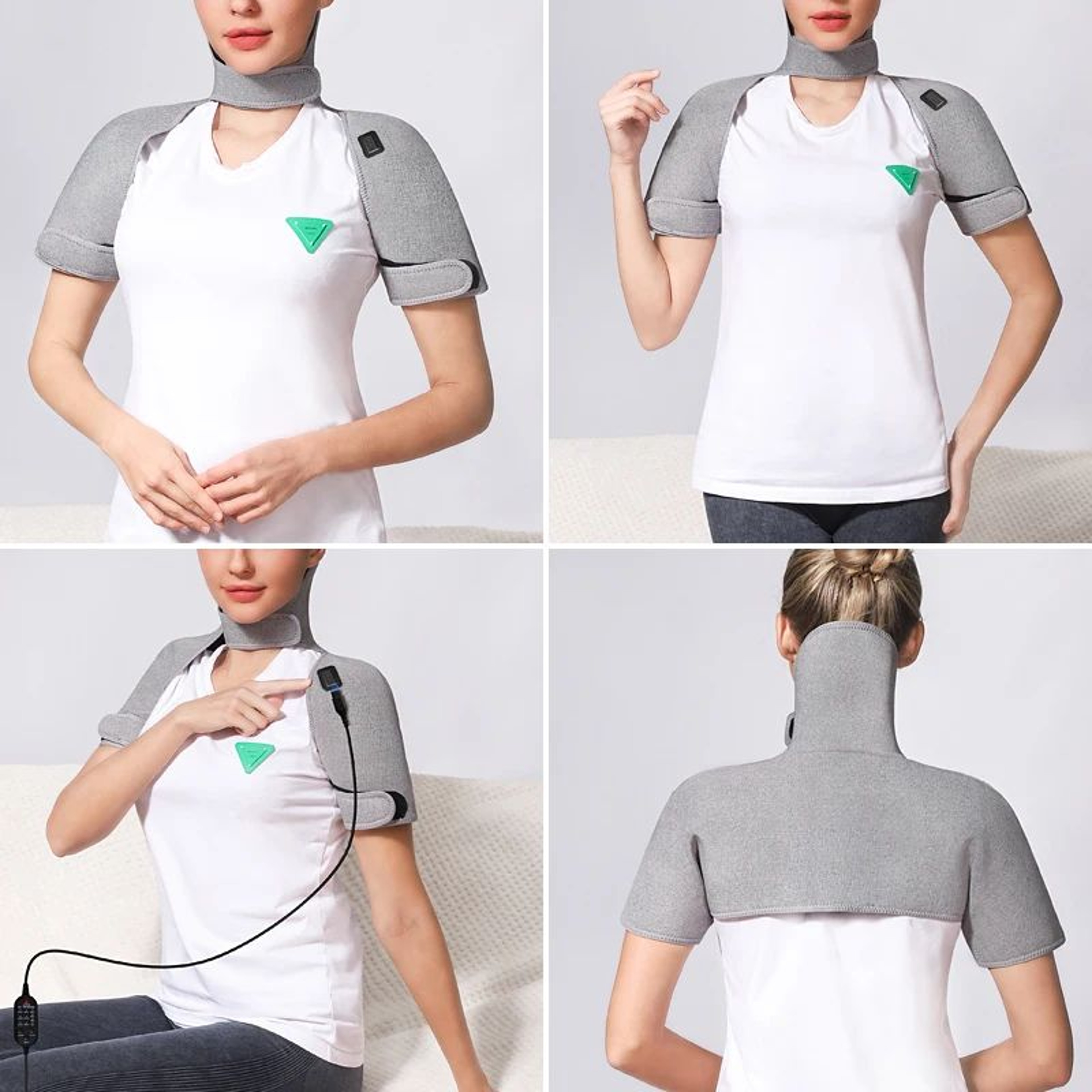 Electric Heated Shoulder Massager With Neck And Upper Back Wrap 2
