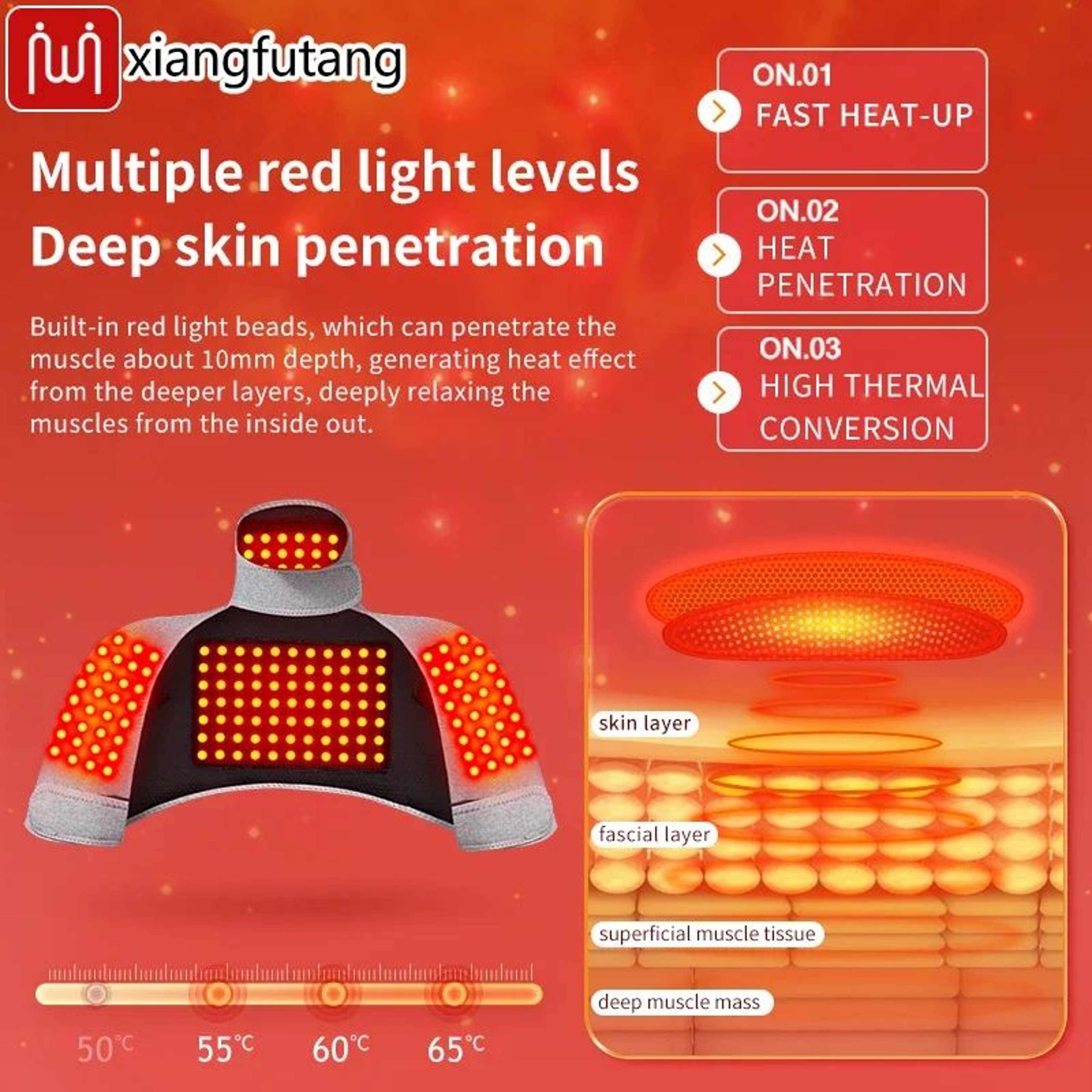 Electric Heated Shoulder Massager With Neck And Upper Back Wrap 4