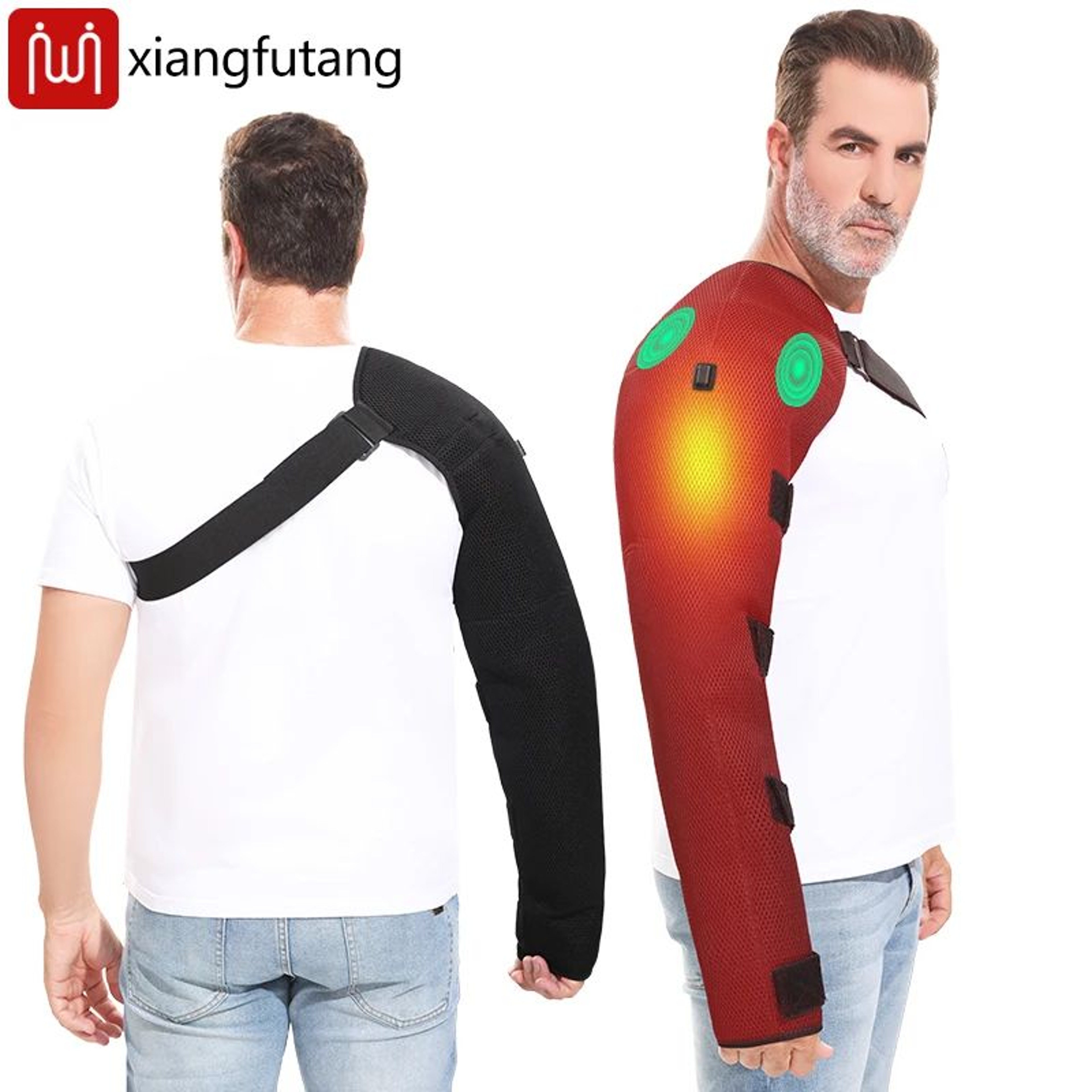 Electric Long Arm Heating Pad With Vibration Massage Wrap For Shoulder Elbow Wrist And Hand 0
