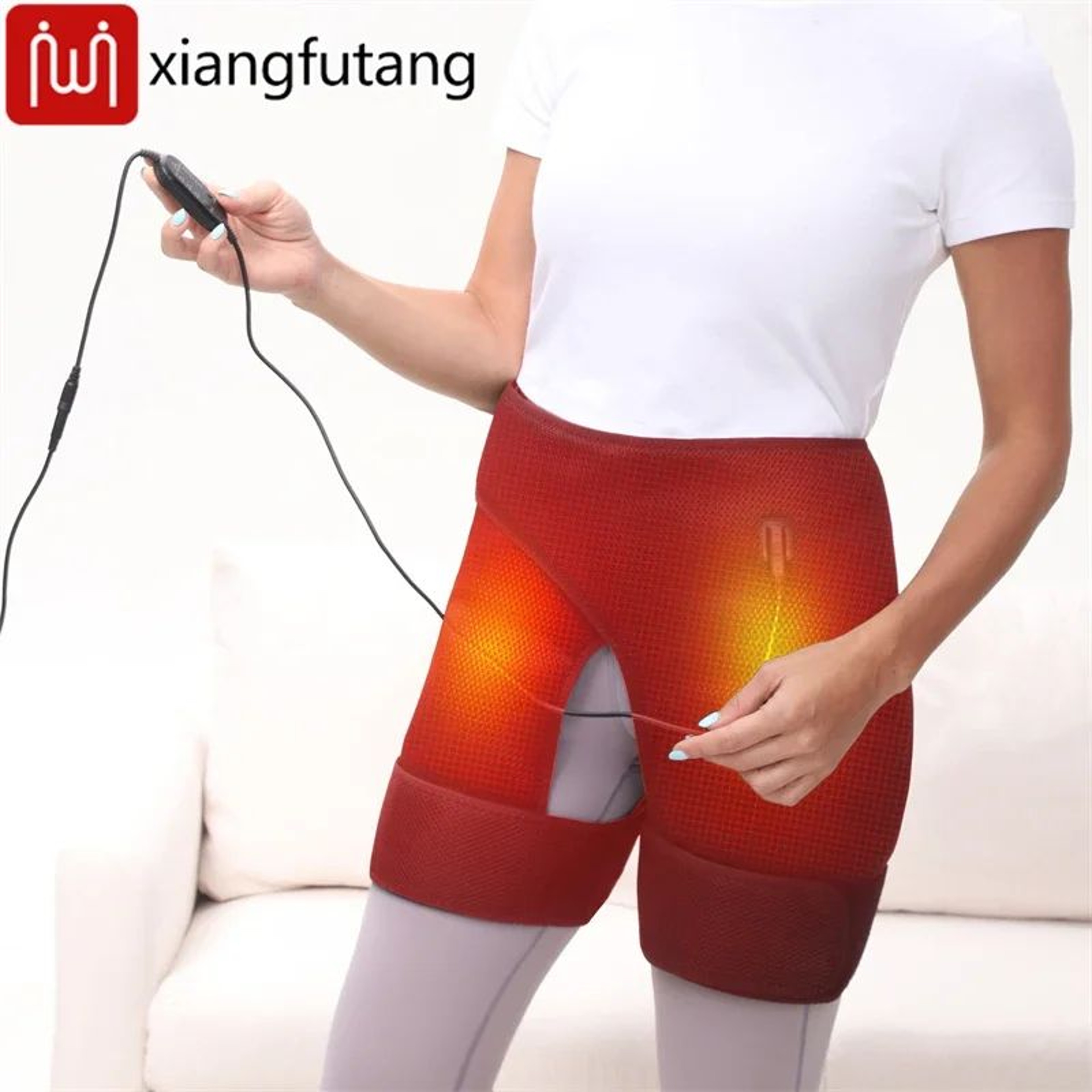 Electric Dual Hip Heating Pad With Vibration Massage Wrap For Waist And Thighs 2
