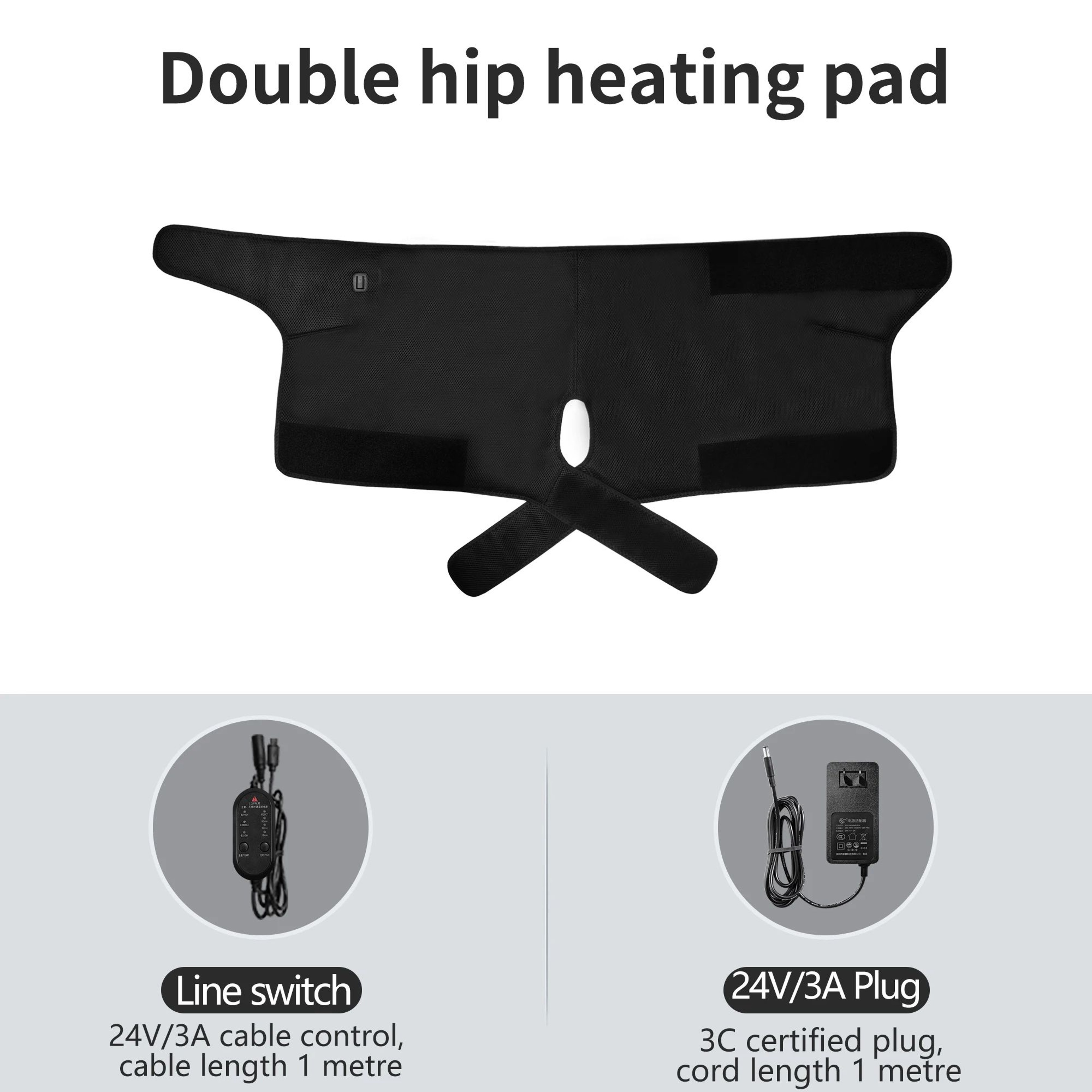 Electric Dual Hip Heating Pad With Vibration Massage Wrap For Waist And Thighs 6