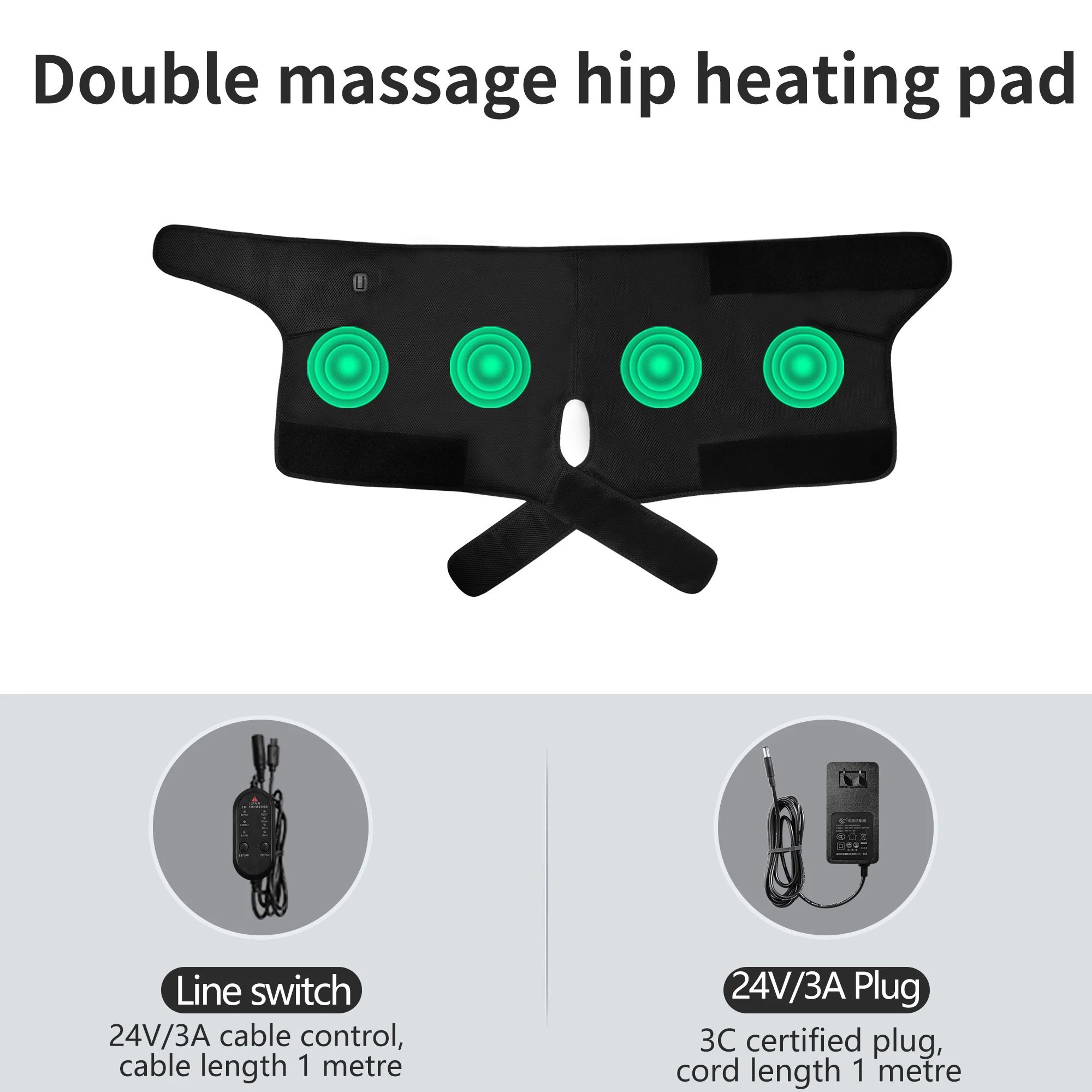 Electric Dual Hip Heating Pad With Vibration Massage Wrap For Waist And Thighs 7