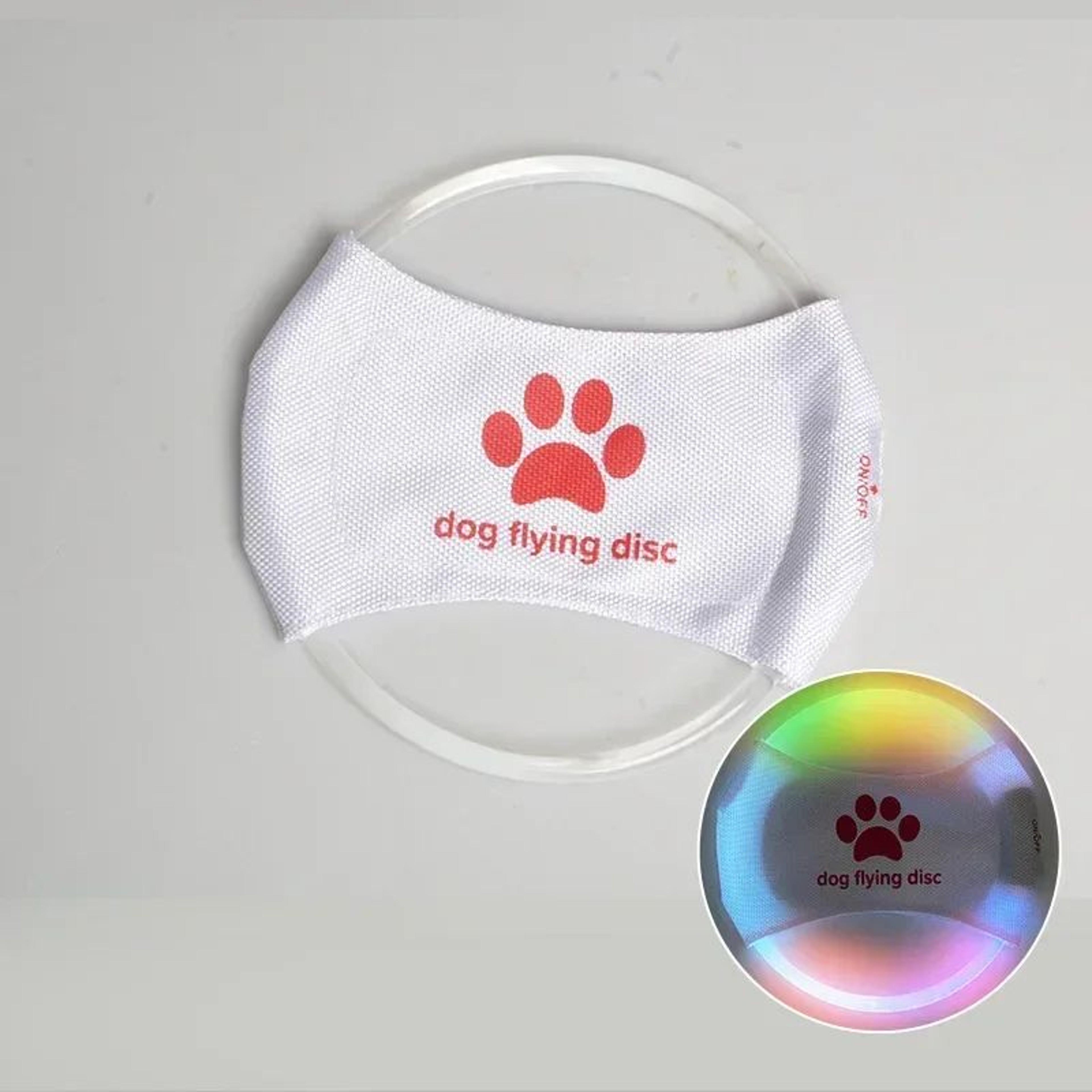Rechargeable LED Flying Disc Dog Toy Interactive Light Up Fetch Training Disc 11