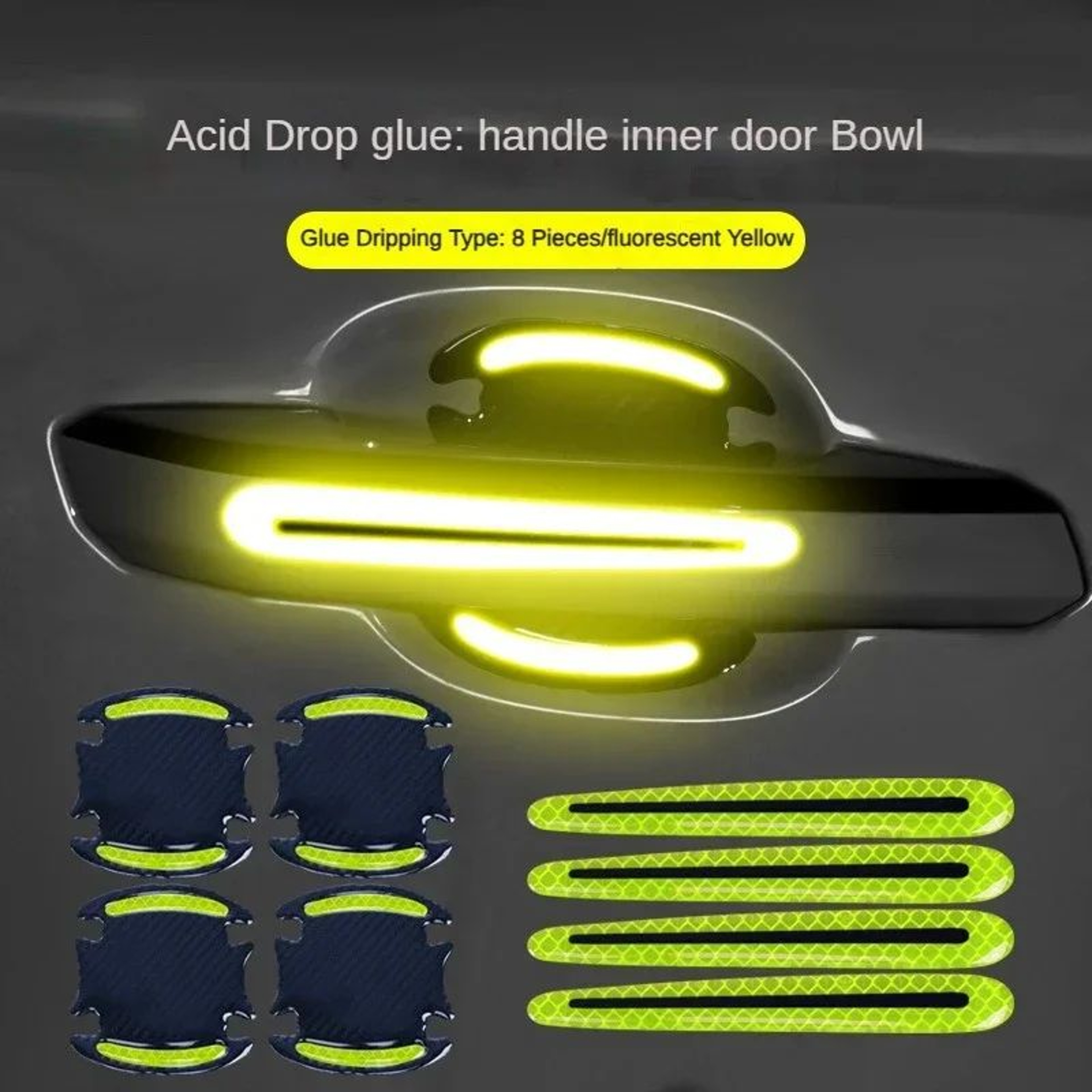 3D Reflective Car Door Handle Protector Stickers Anti Scratch Door Handle Guard 7