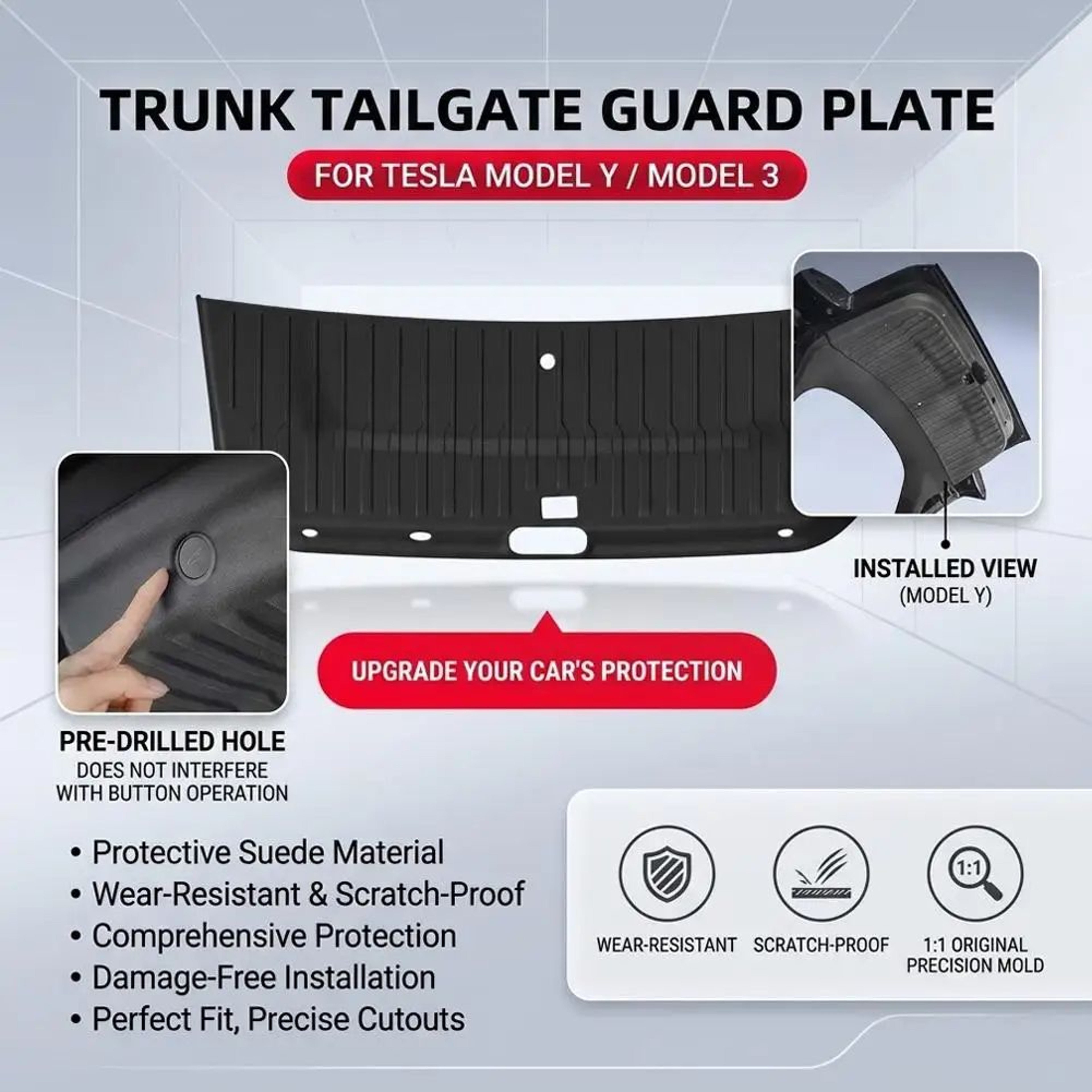 Tesla Model Y And Model 3 Tailgate Protector Mat TPE Trunk Scratch Guard 4