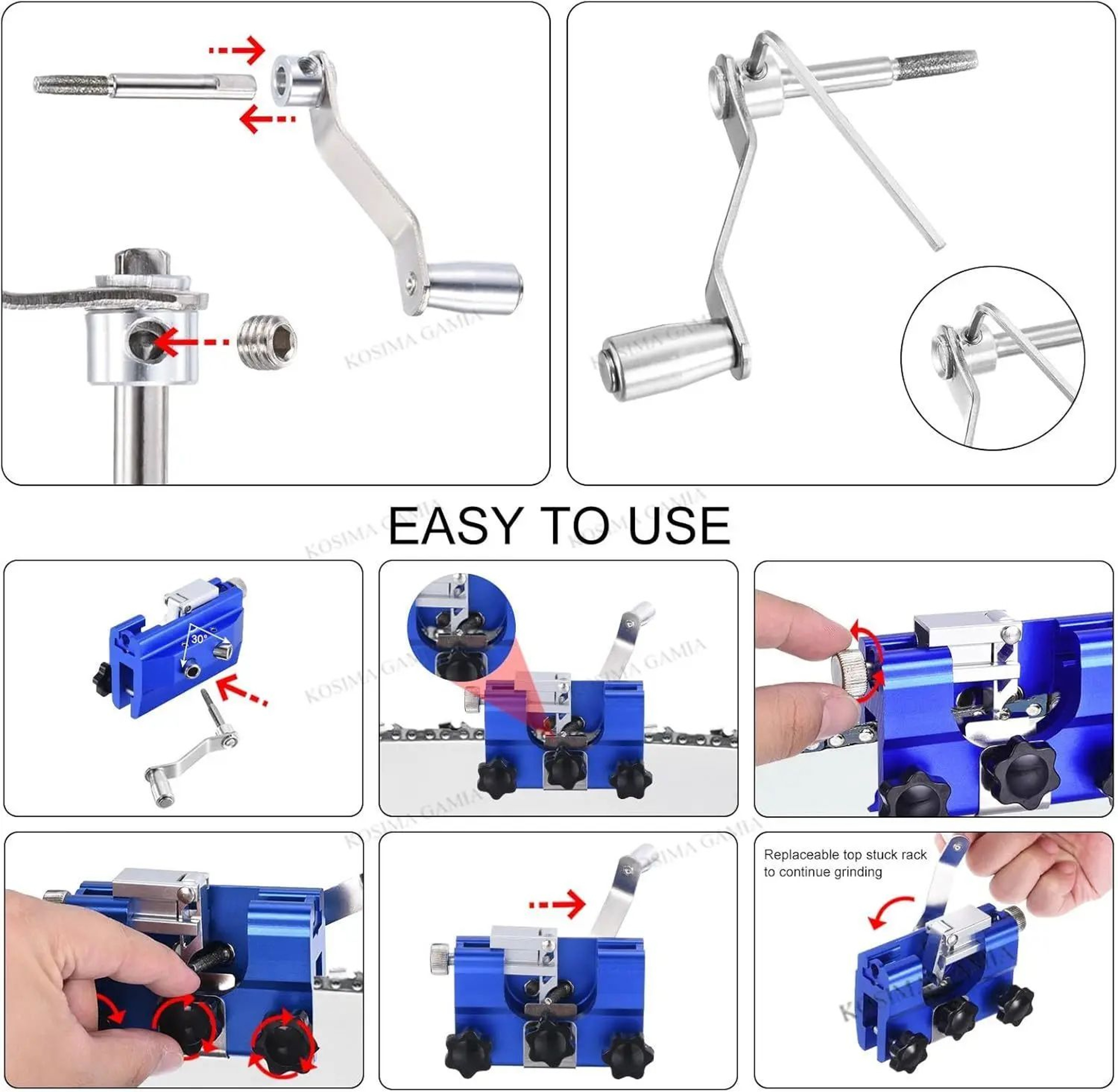 Portable Chainsaw Sharpener Kit Aluminum Alloy Chain Sharpening Tool 2