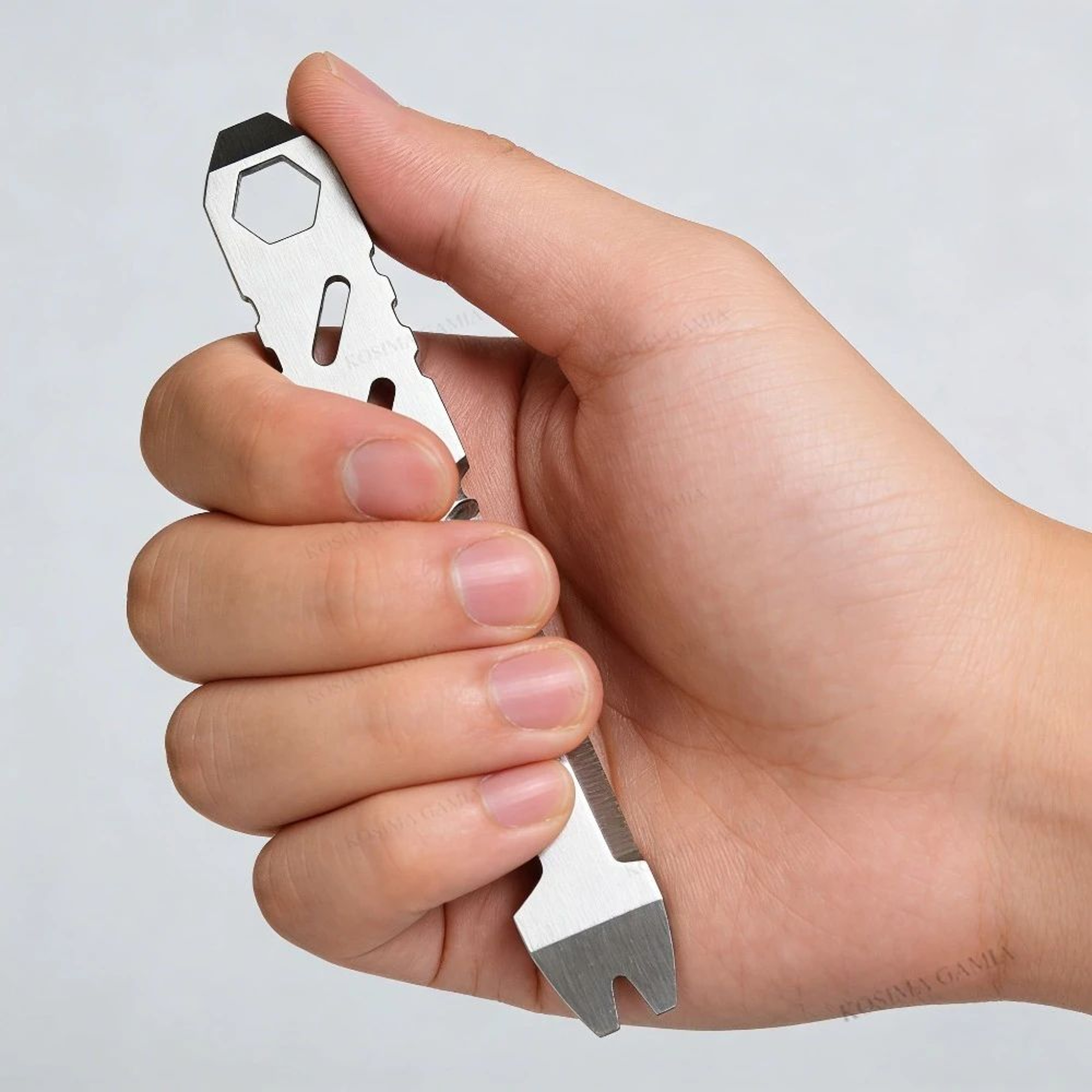 Mini Stainless Steel EDC Multi Tool Pry Bar Hex Wrench 2