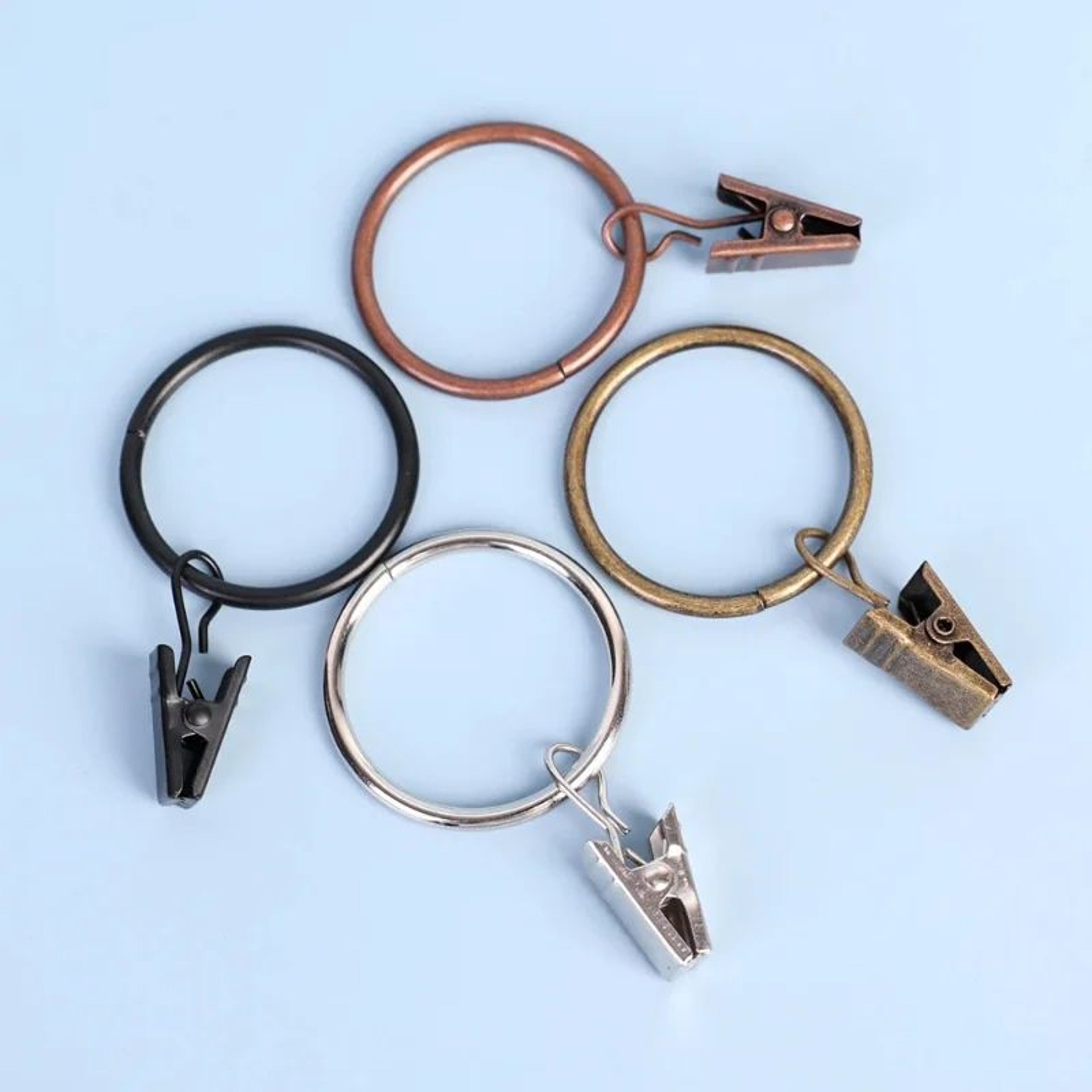 10 Piece Metal Curtain Clips With Hooks Rustproof Curtain Hanging Rings 5