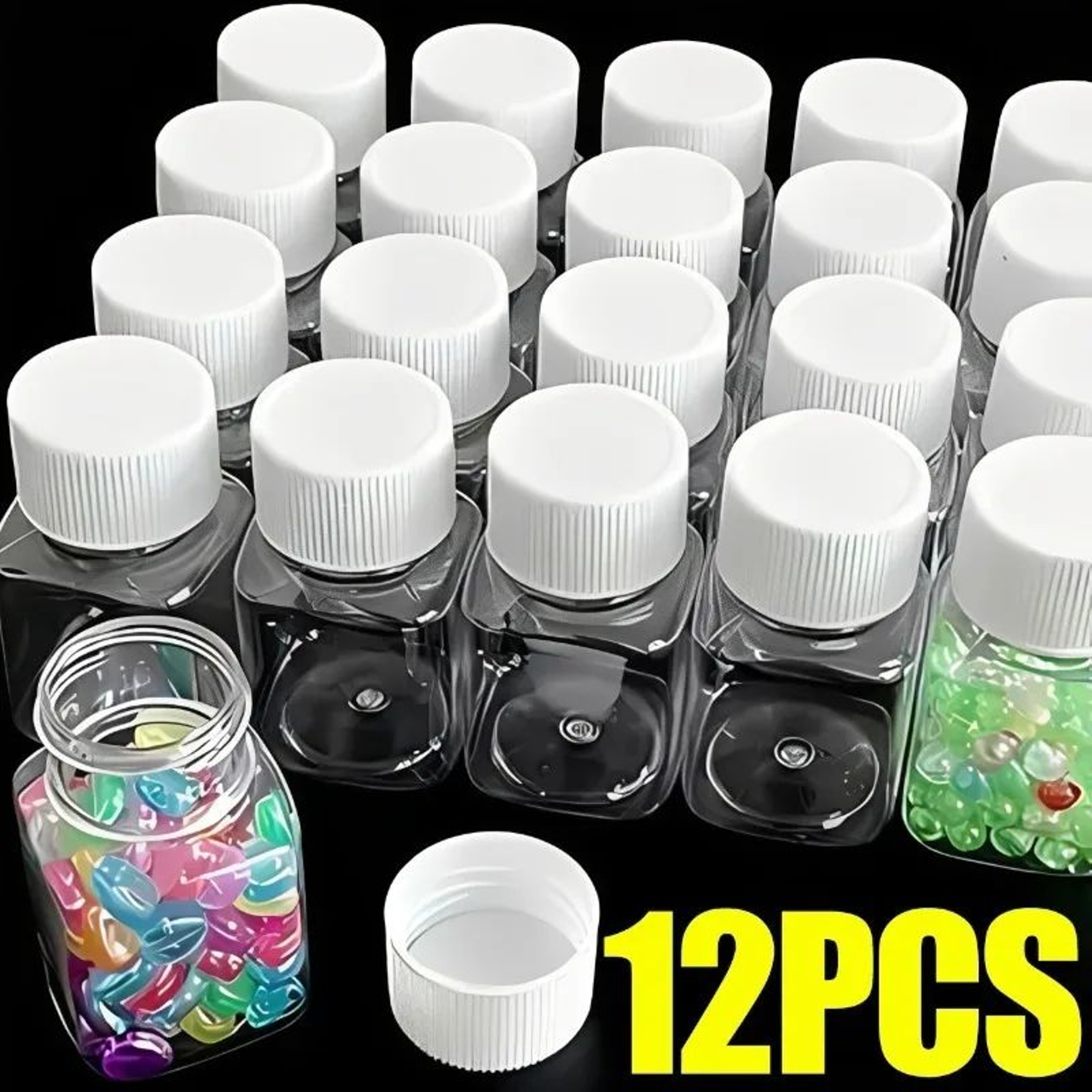 Transparent Plastic Storage Bottle Wide Mouth Sealed Container 30ml 50ml 80ml 0