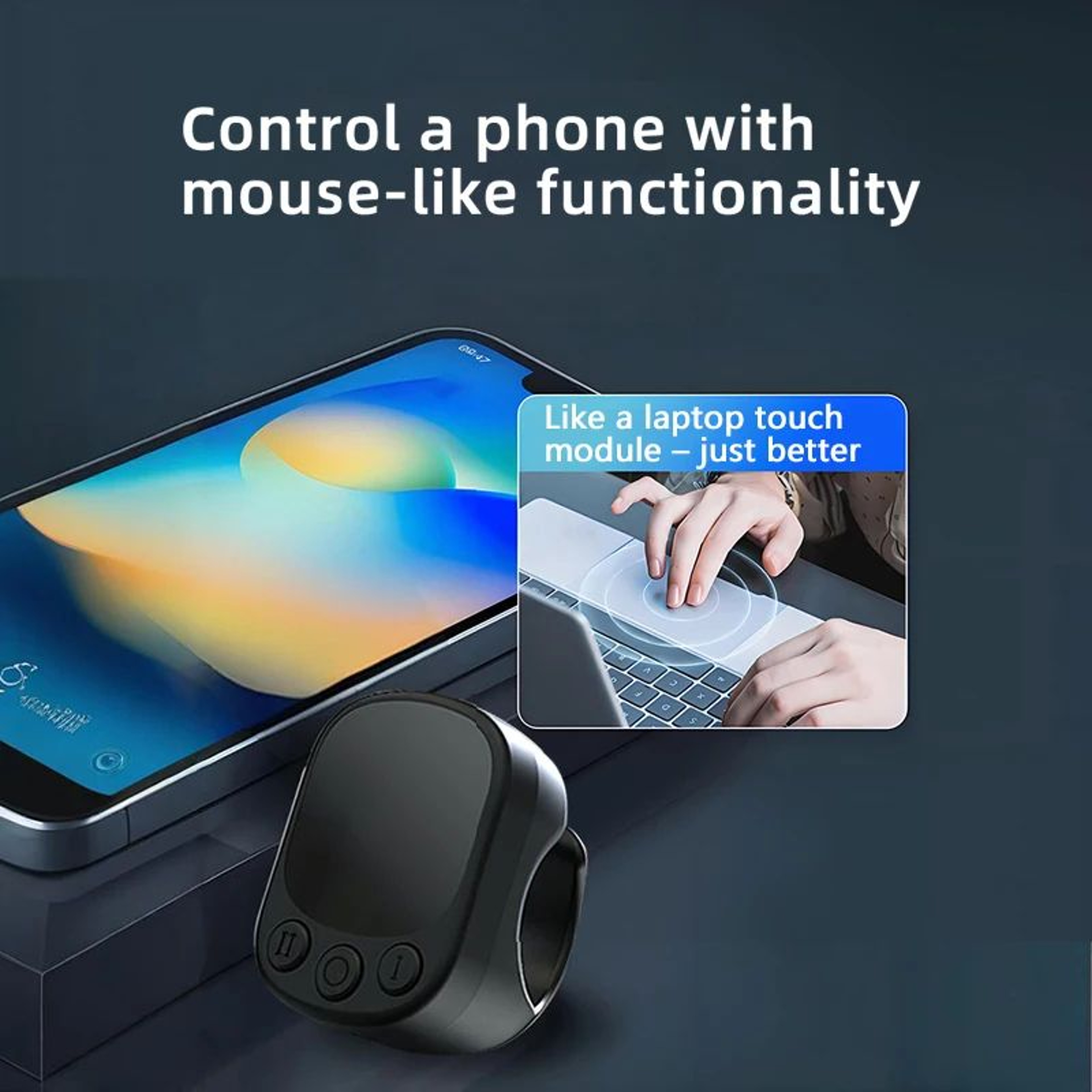 Wireless Ring Mouse Remote With Touchpad Auto Clicker 4