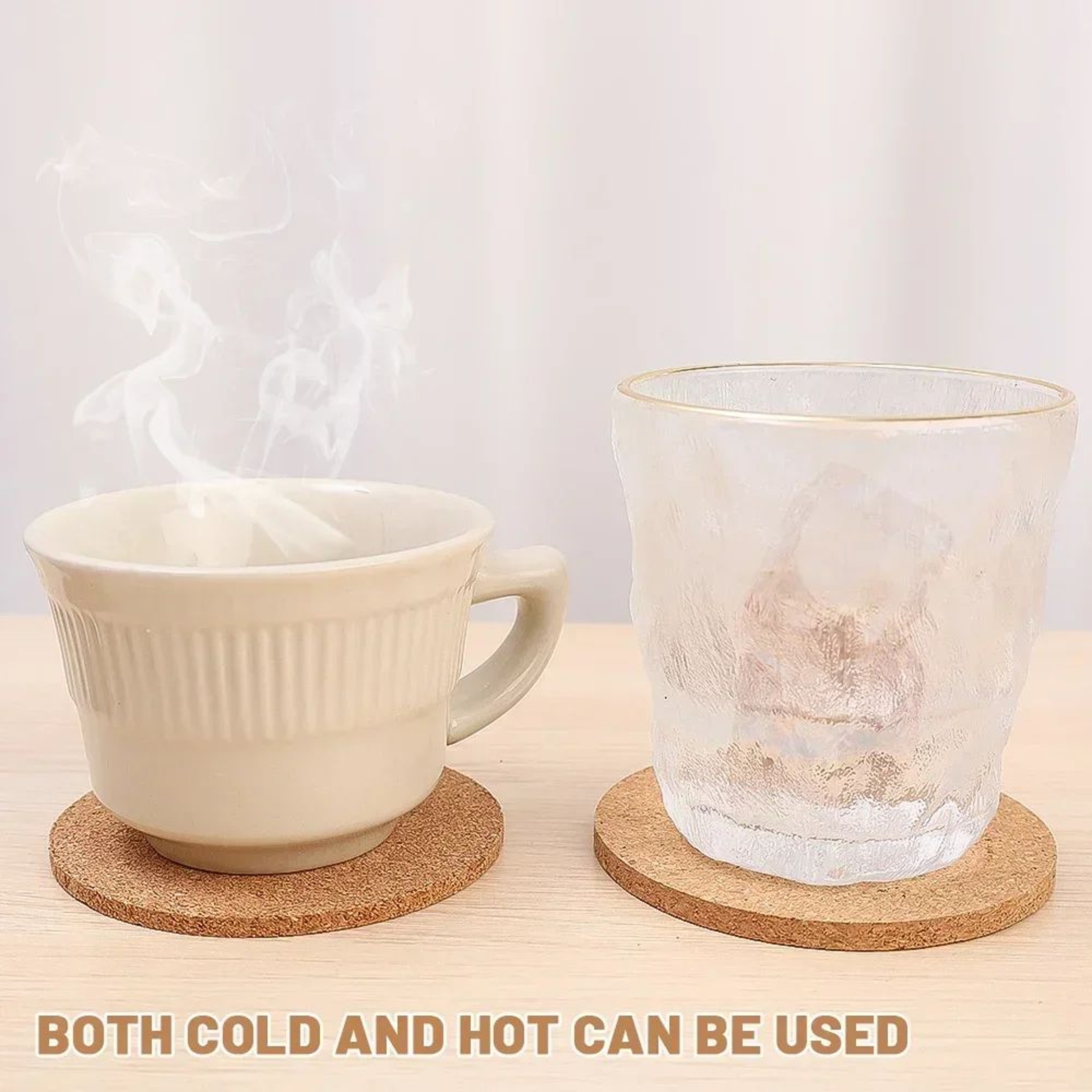 Natural Cork Drink Coasters Heat Resistant Cup Mats 2