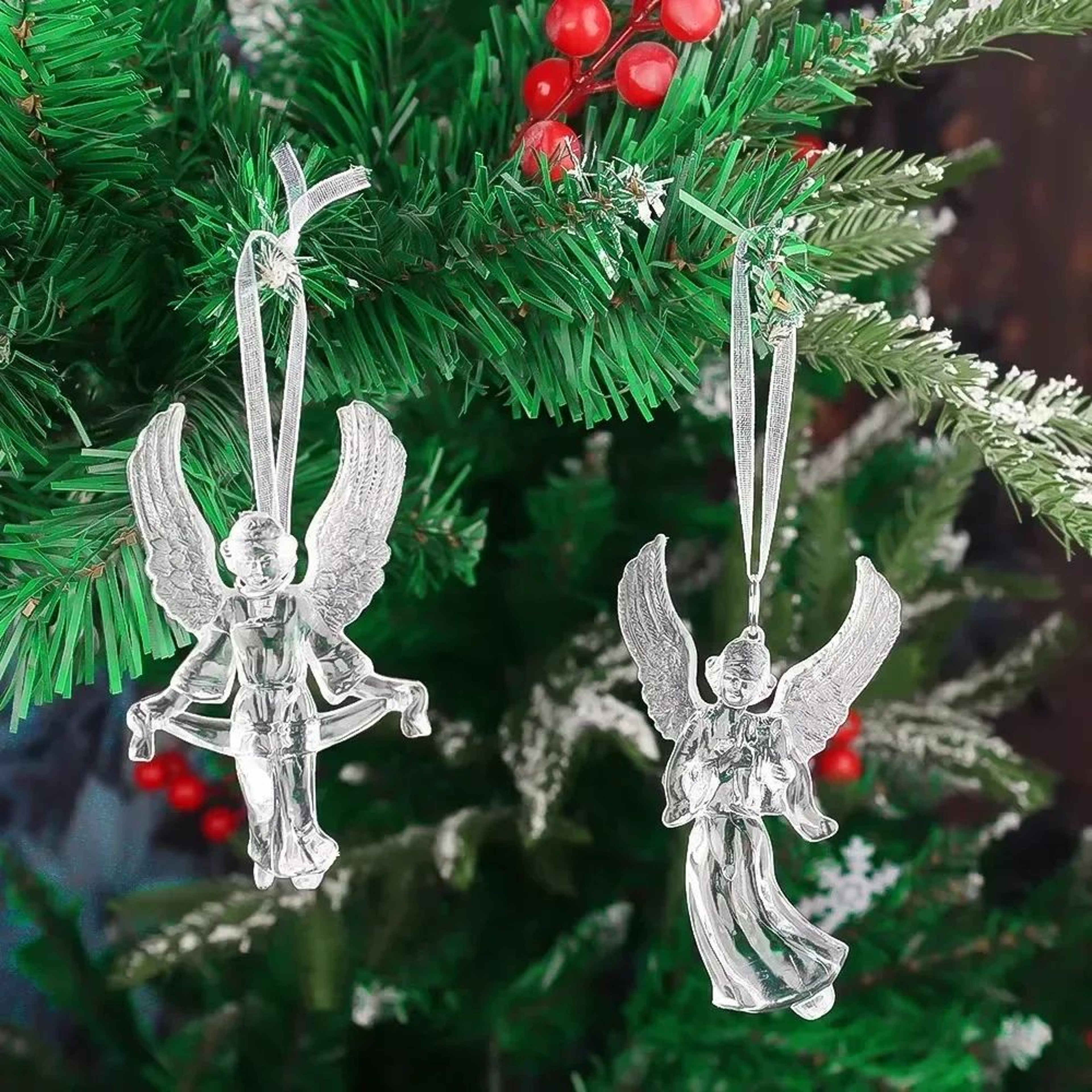 Clear Acrylic Snowflake Christmas Tree Ornaments 5