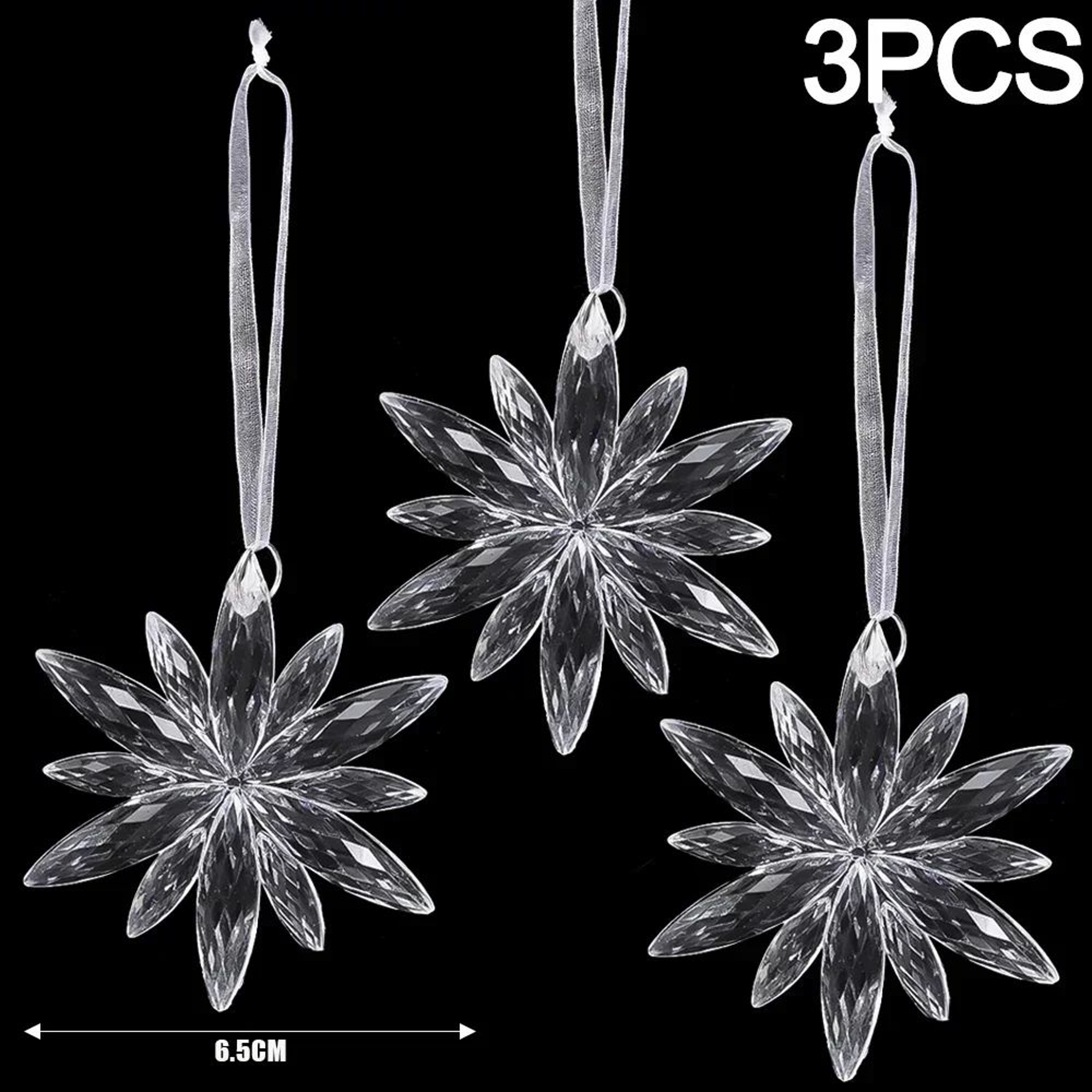 Clear Acrylic Snowflake Christmas Tree Ornaments 6