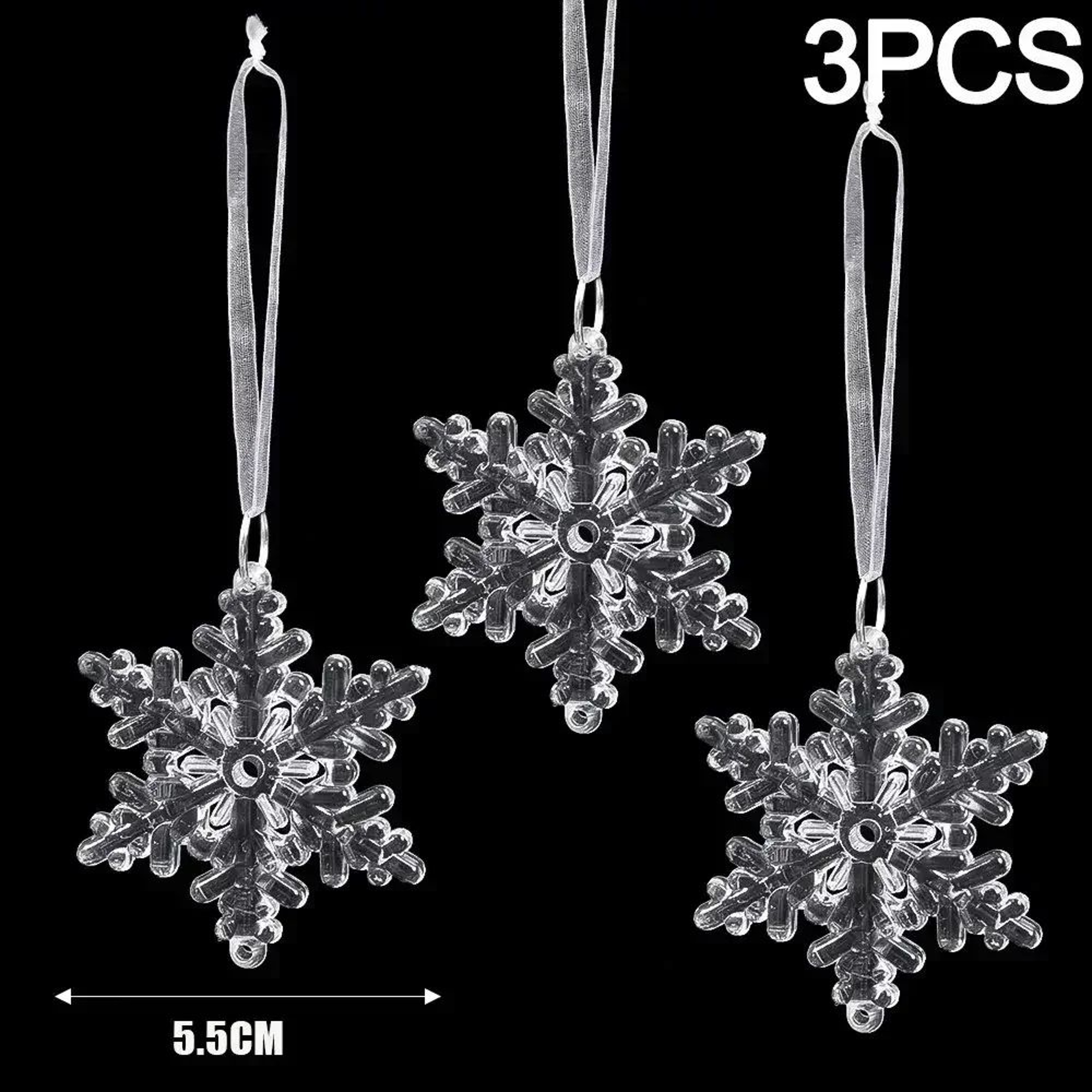 Clear Acrylic Snowflake Christmas Tree Ornaments 8