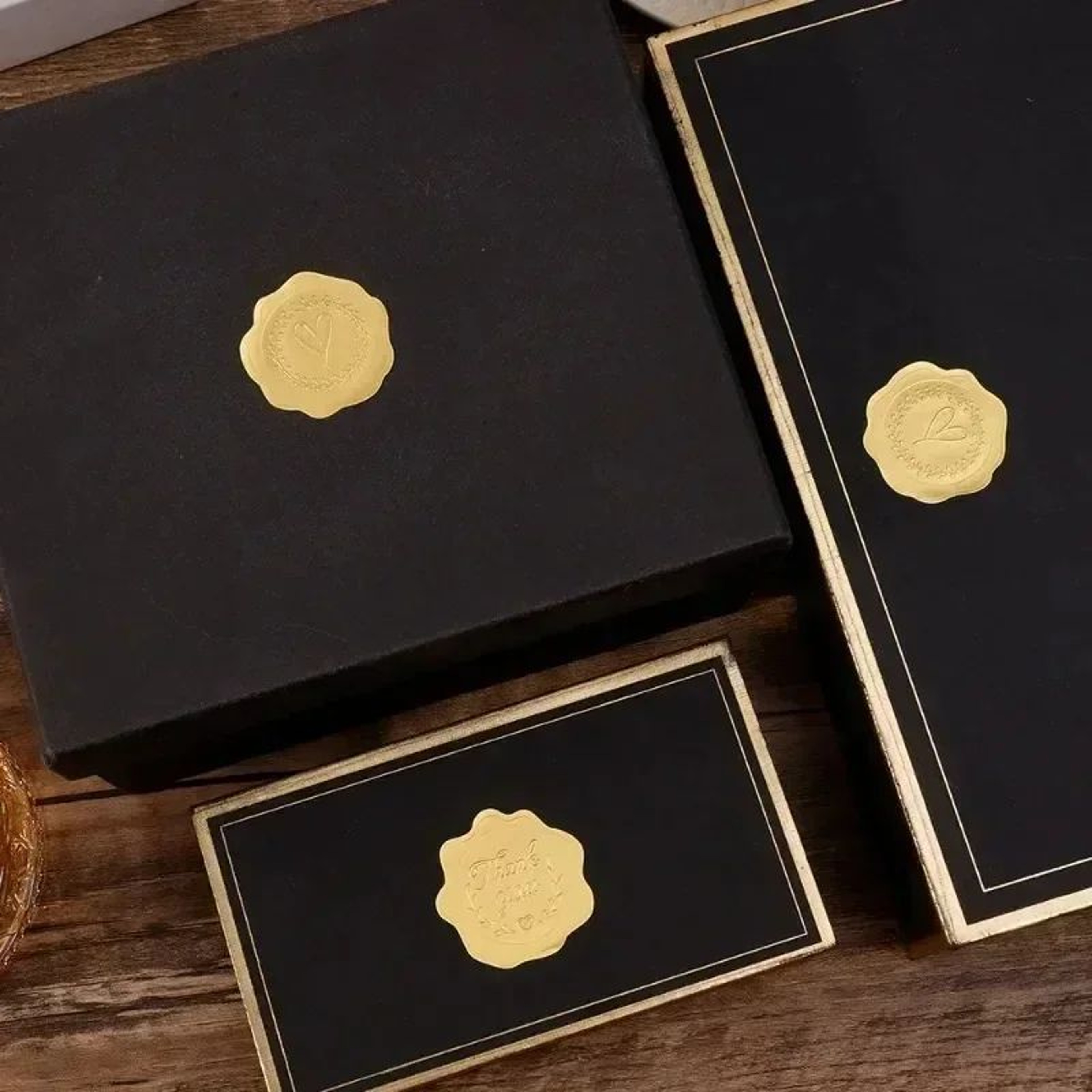 Gold Heart Envelope Seal Stickers For Invitations And Gifts 3