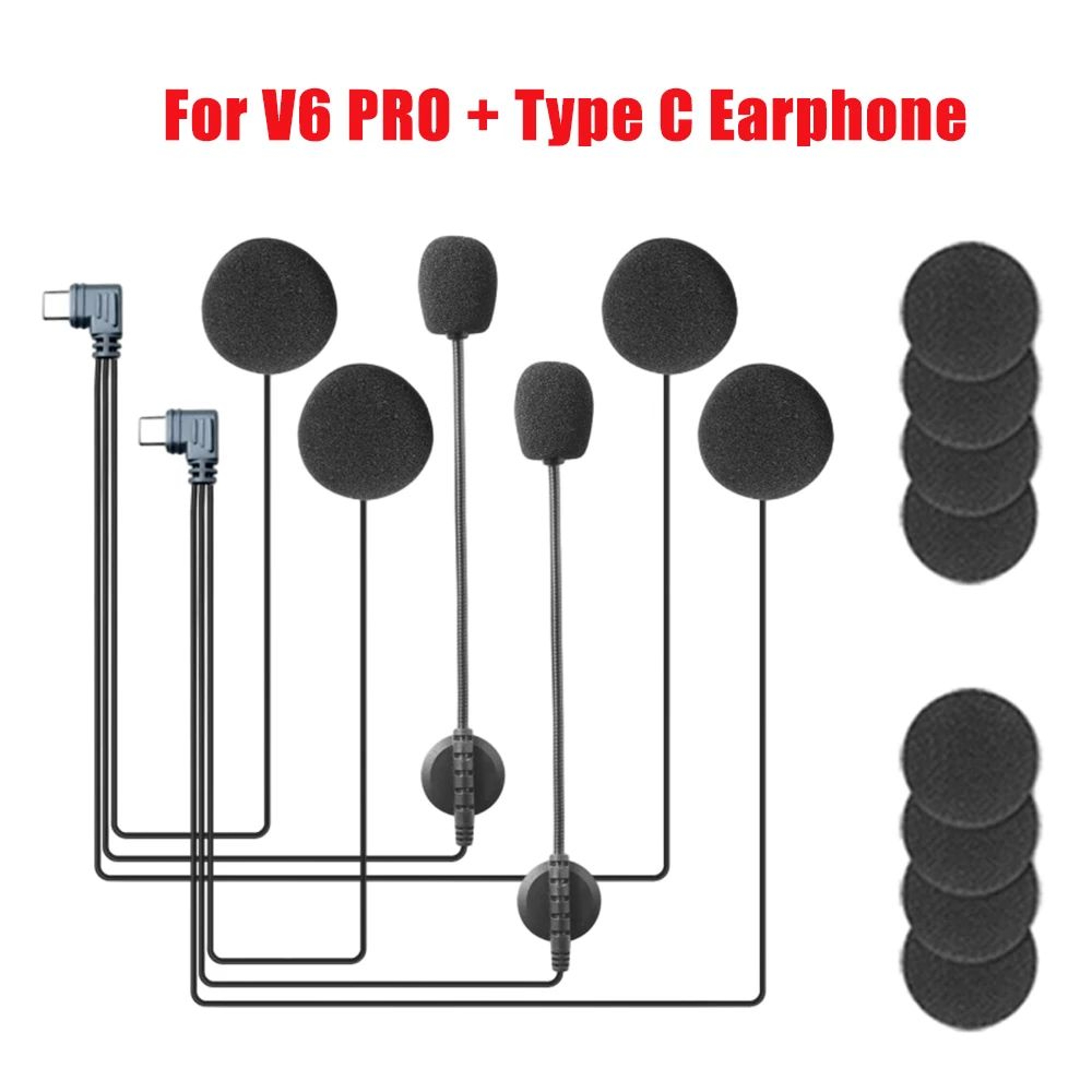 EJEAS Motorcycle Helmet Headset Type C Microphone Speaker Kit 9
