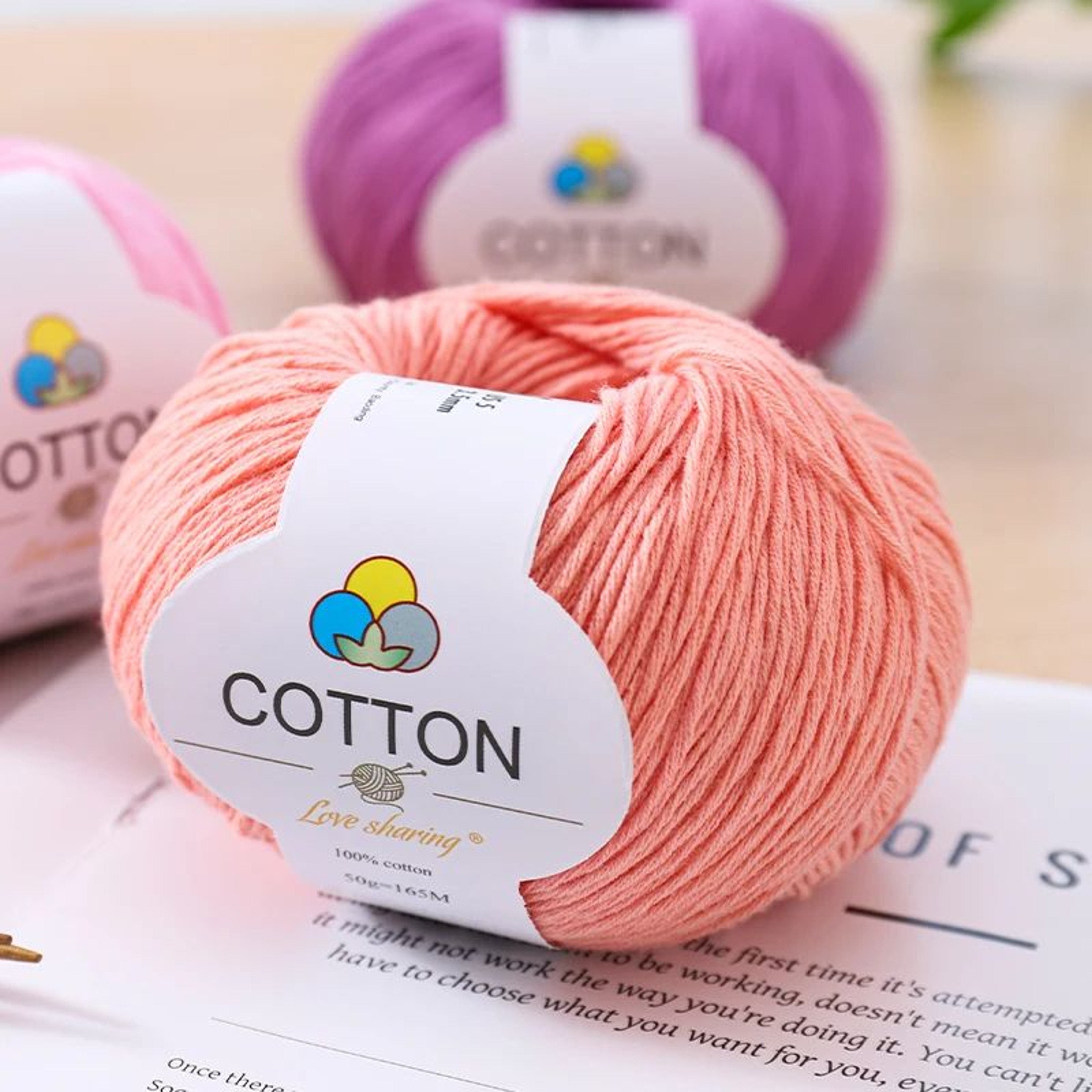 100 Percent Pure Cotton Yarn Set For Knitting And Crochet 1