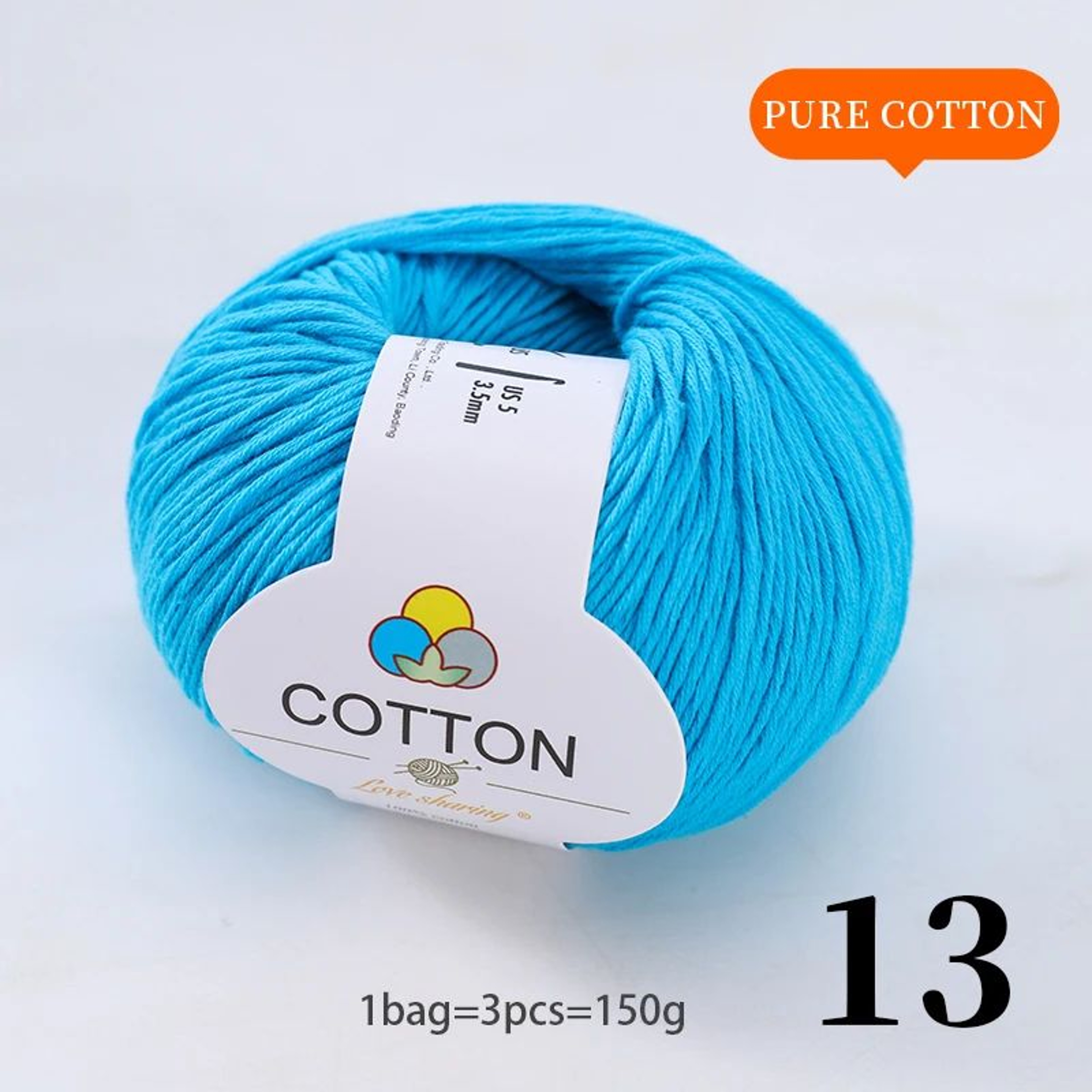 100 Percent Pure Cotton Yarn Set For Knitting And Crochet 18