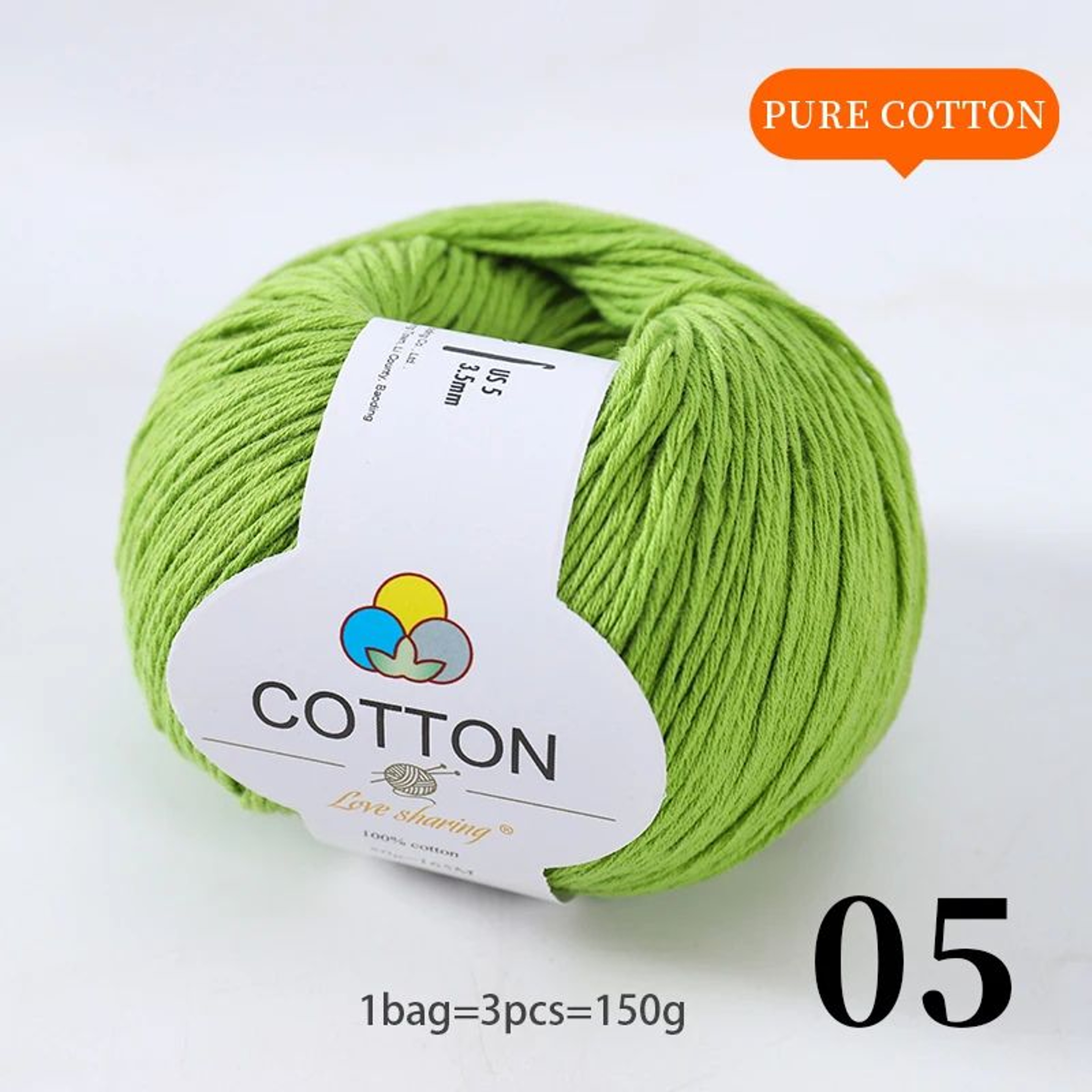100 Percent Pure Cotton Yarn Set For Knitting And Crochet 10